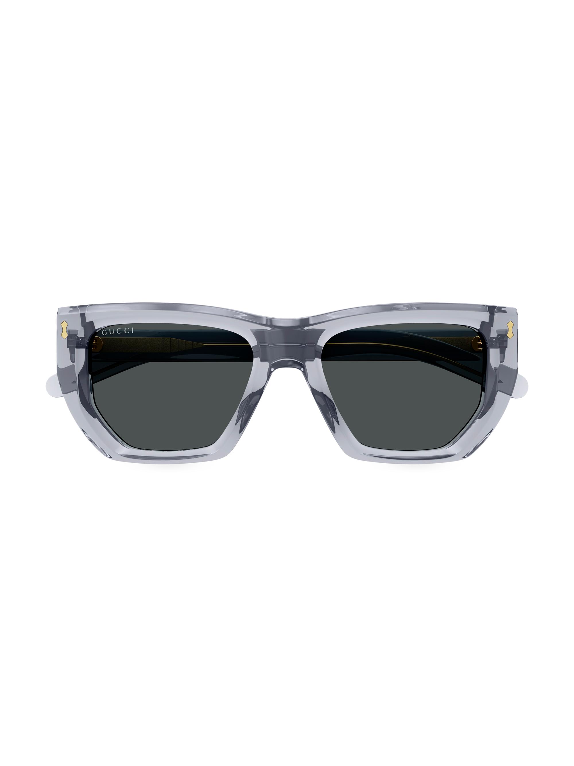 Gucci Women's Rivetto 53MM Geometric Sunglasses - Translucent Grey Grey