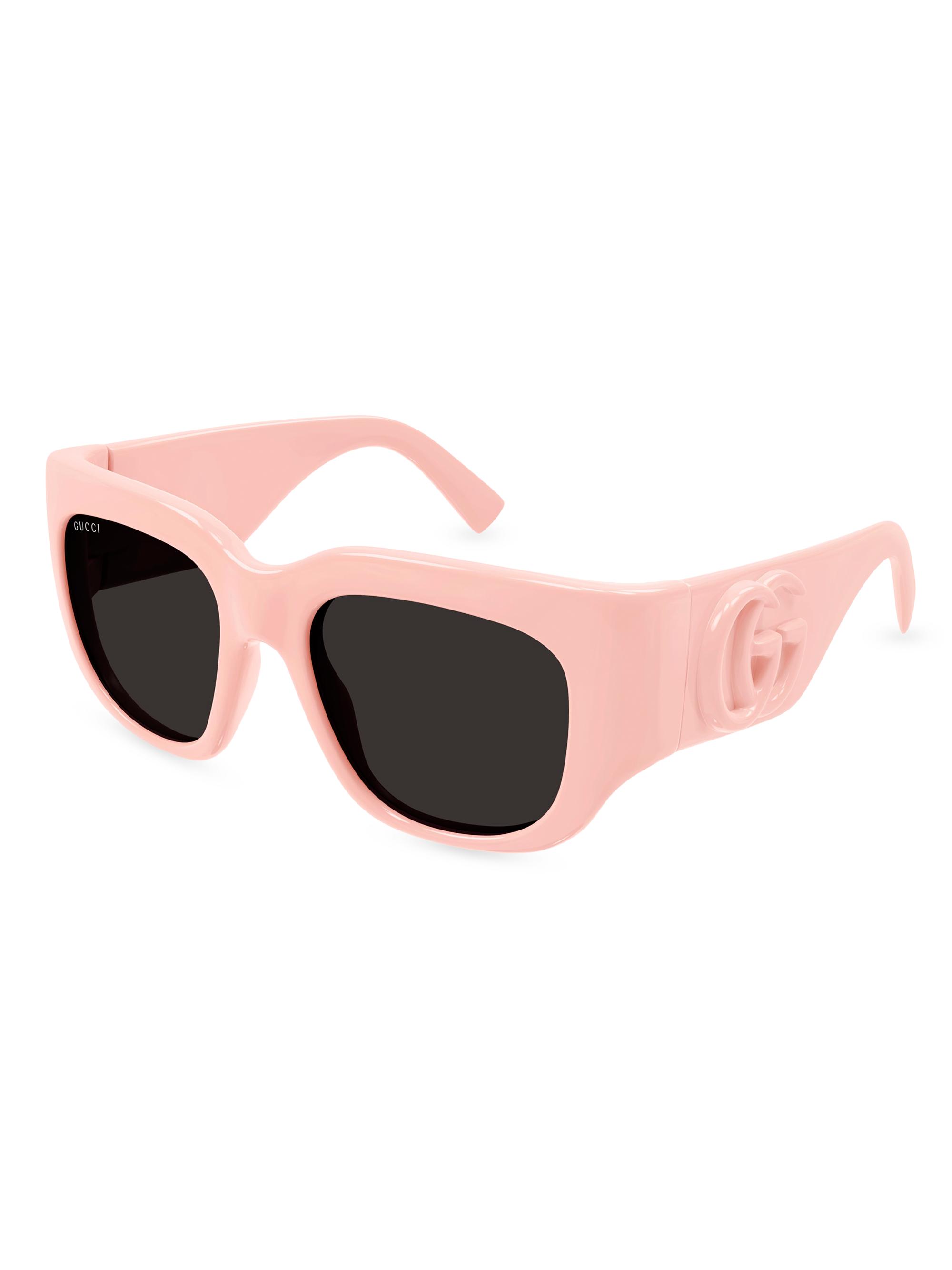 Gucci Women's Marmont Monocolor 53MM Squared Sunglasses - Pink Dark Grey