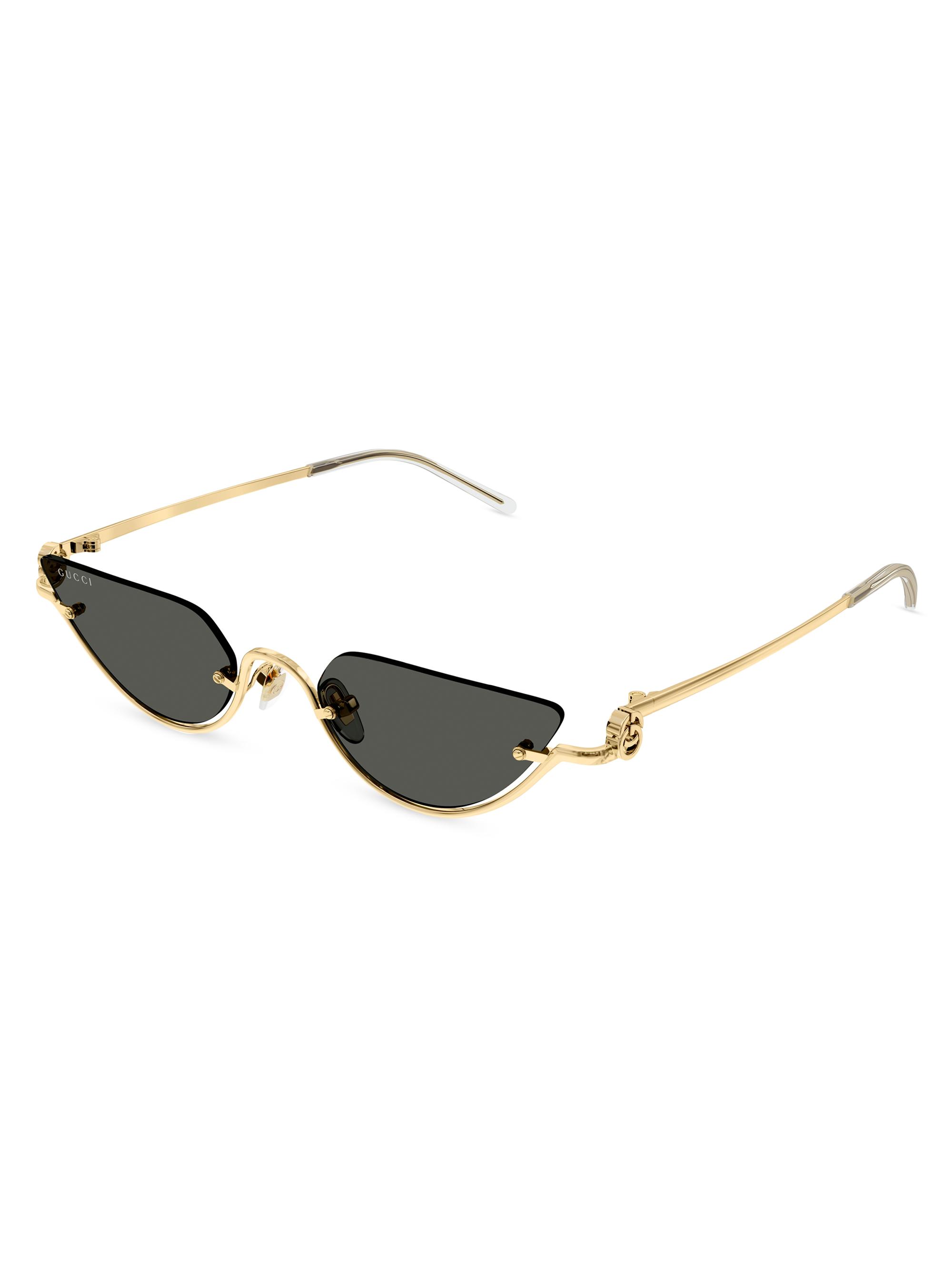 Gucci Women's GG Upside Down 53MM Cat-Eye Sunglasses - Gold Dark Grey