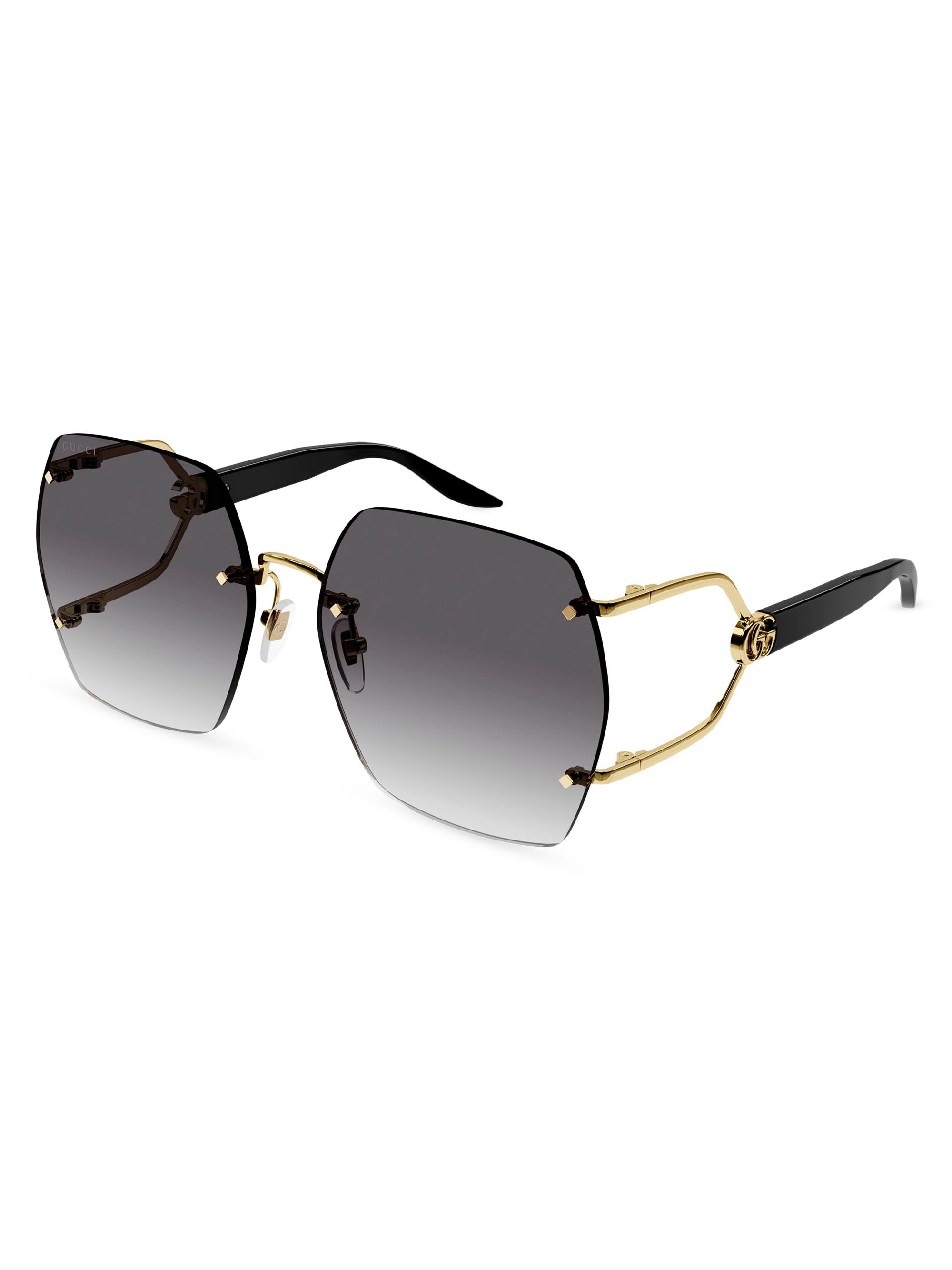 Gucci Women's Diapason 62MM Geometric Sunglasses - Gold Black Gradient
