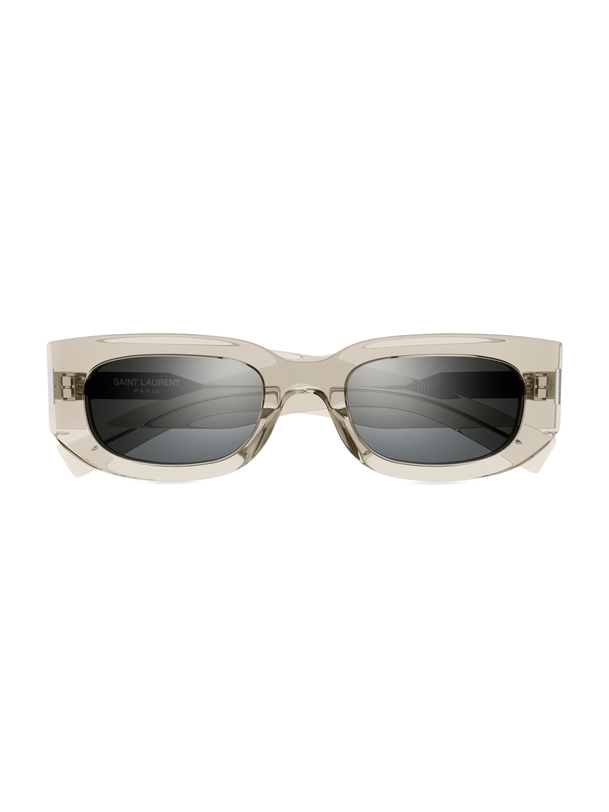 Saint Laurent Women's Bold Corner Angle 51MM Oval Acetate Sunglasses - Translucent Beige Grey