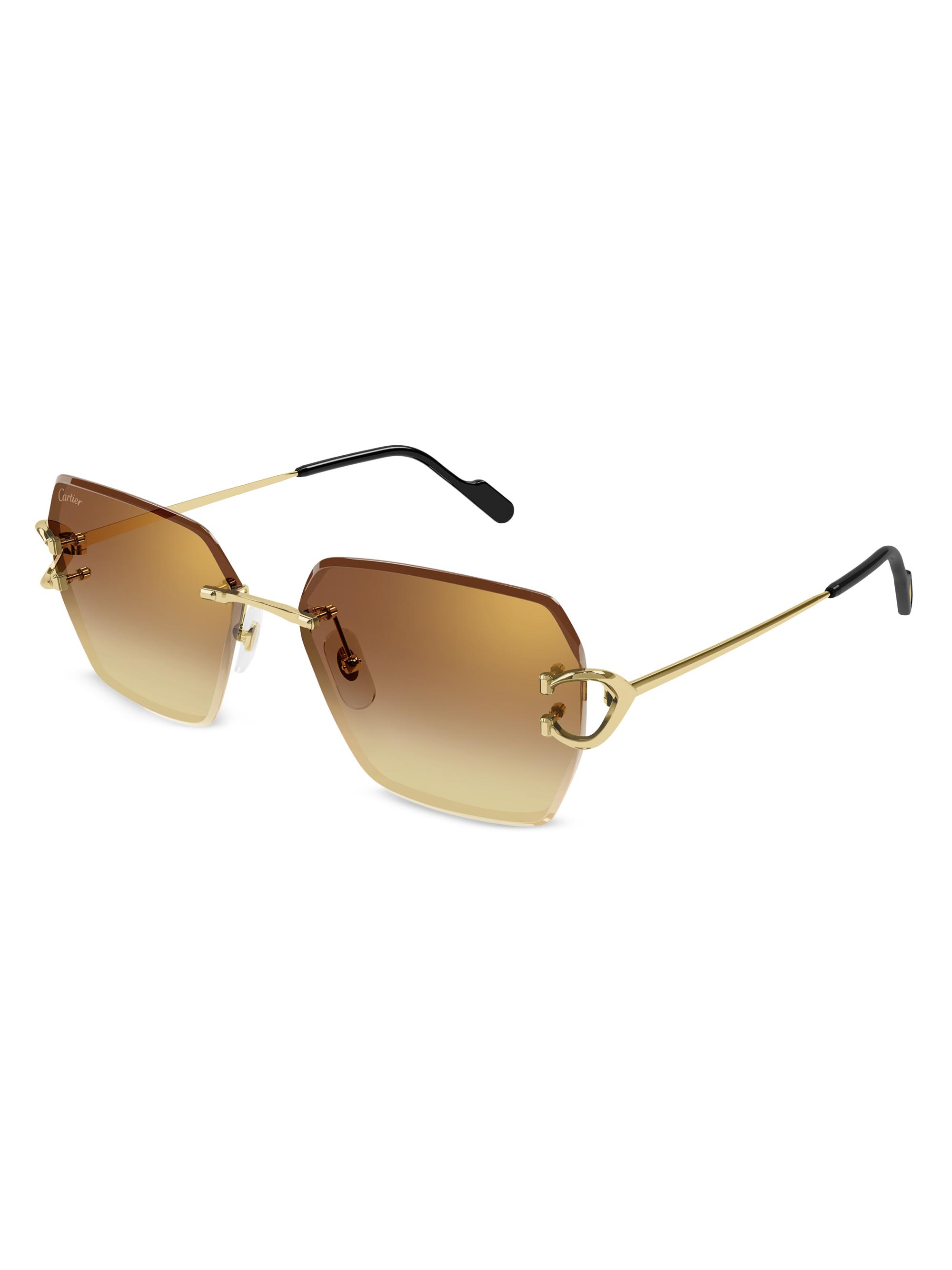 Cartier C Decor 58MM 24K-Gold-Plated Metal Rimless Butterfly