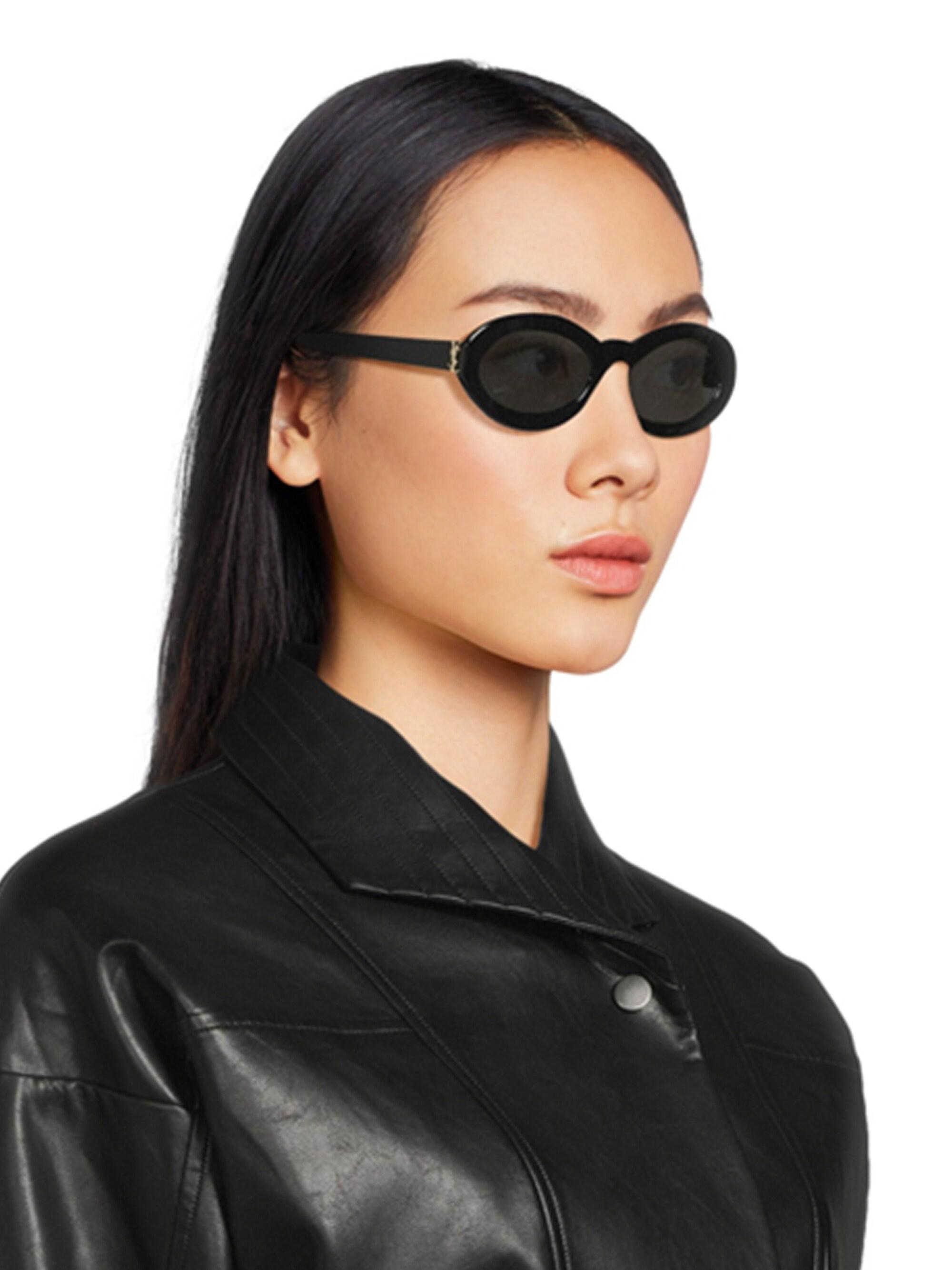 Saint Laurent Monogram Hinge 52MM Acetate Oval Sunglasses | Saks