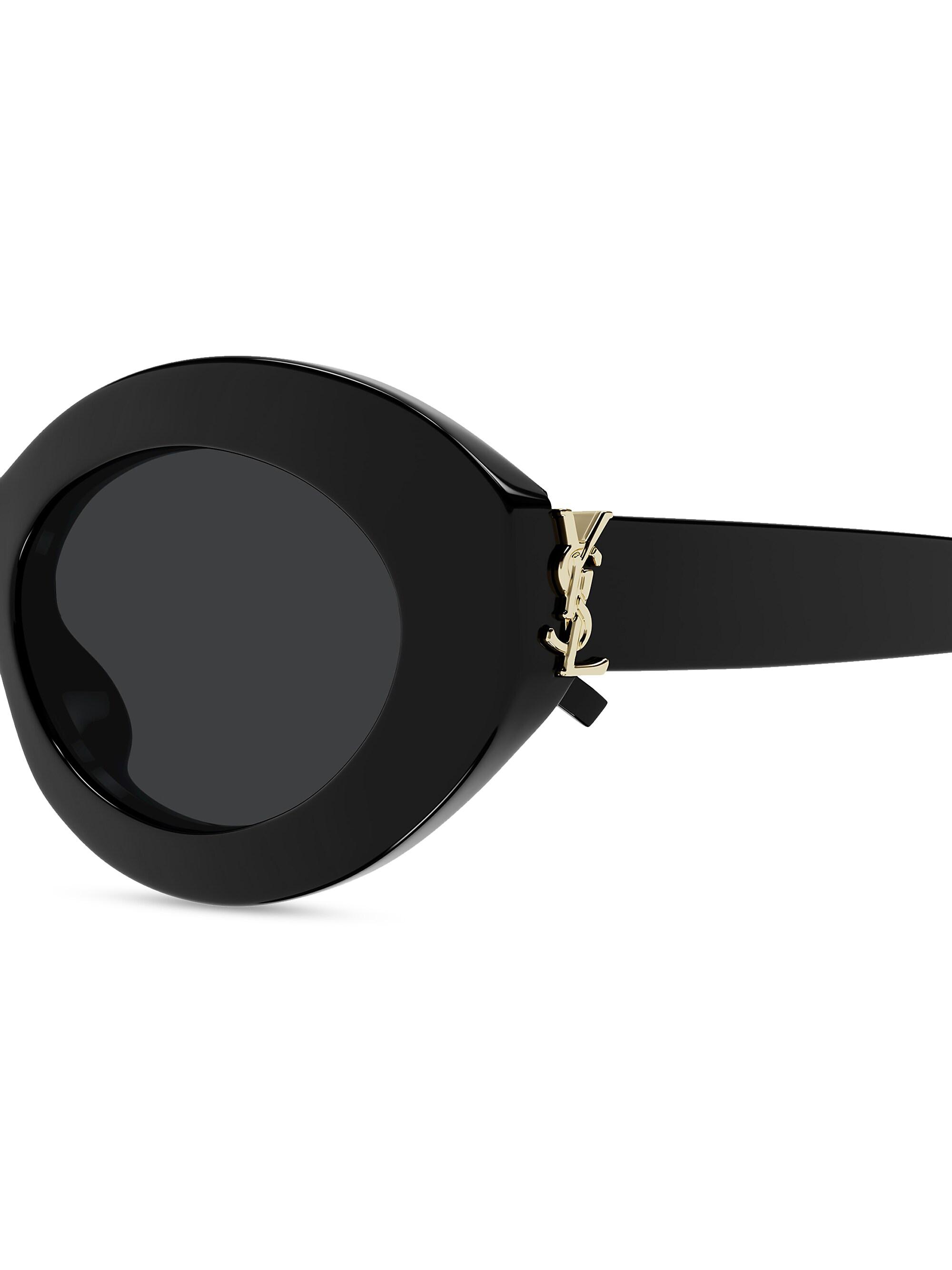Saint Laurent Monogram Hinge 52MM Acetate Oval Sunglasses | Saks