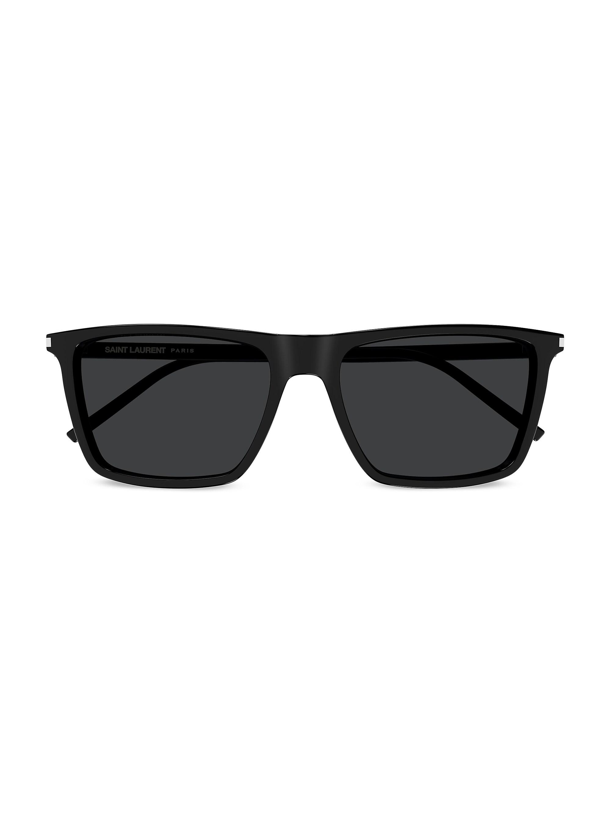 Saint Laurent Thin Acetate SL 668 56MM Square Sunglasses | Saks