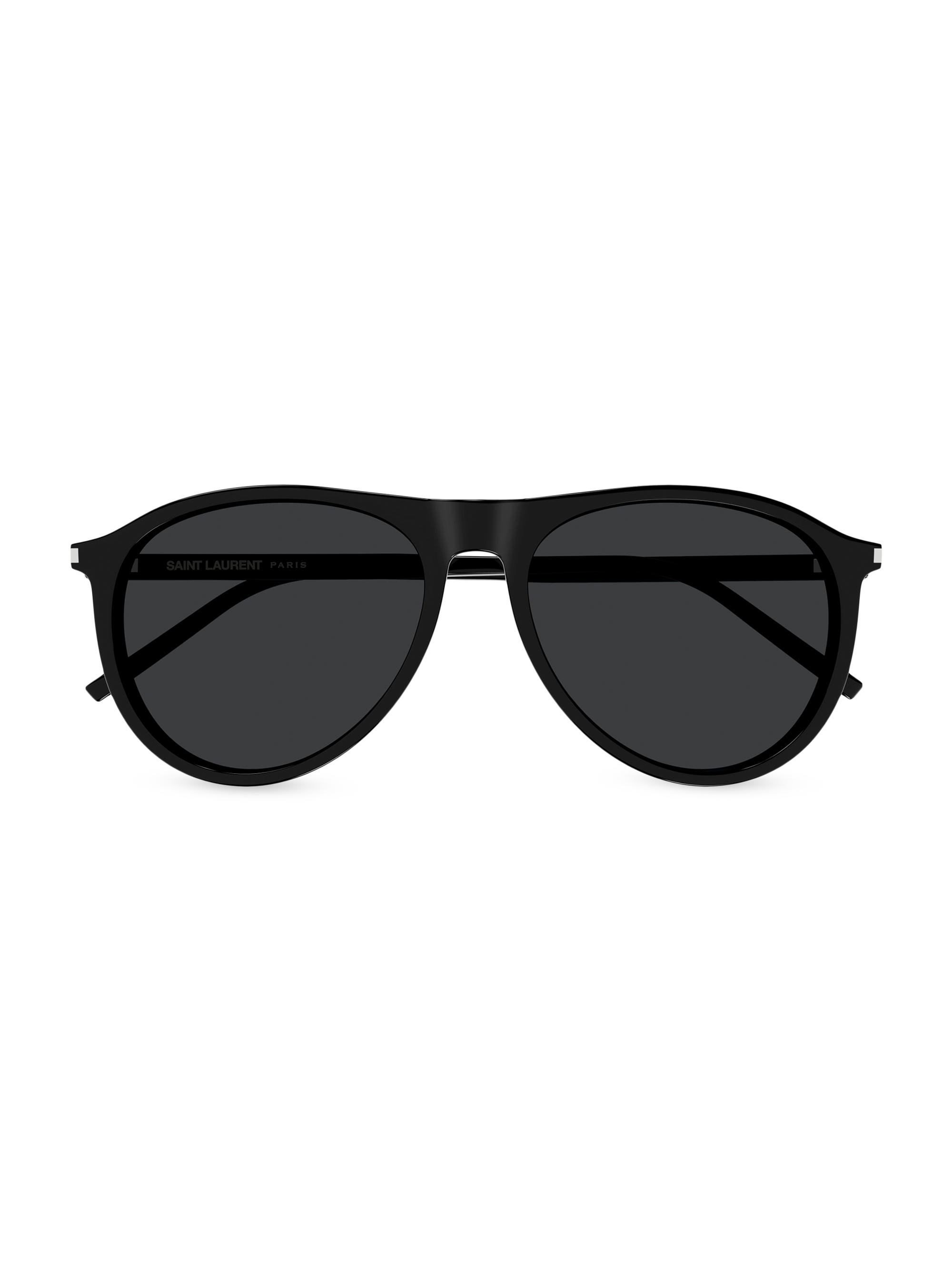 Saint Laurent Thin Acetate 56MM Pilot Sunglasses | Saks  display picture 1