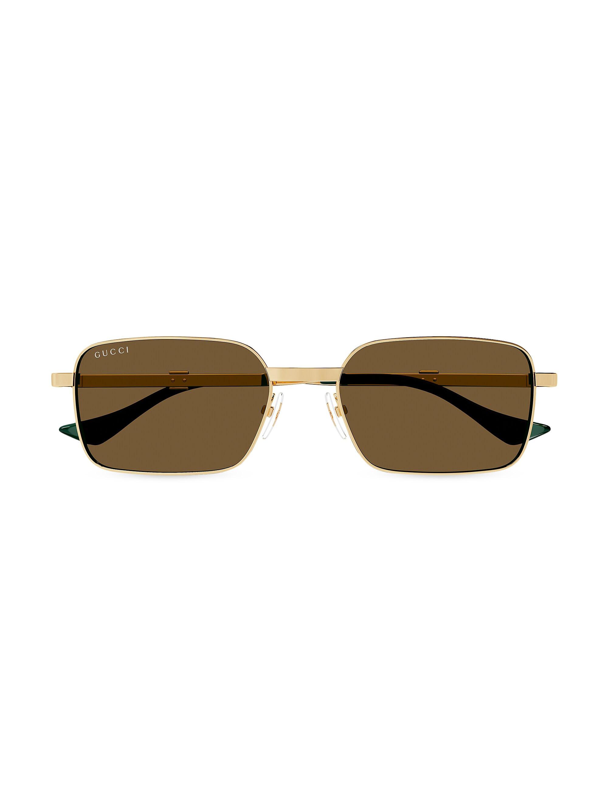 Gucci Running Web GG1495S 56MM Rectangular Sunglasses | Saks Fifth