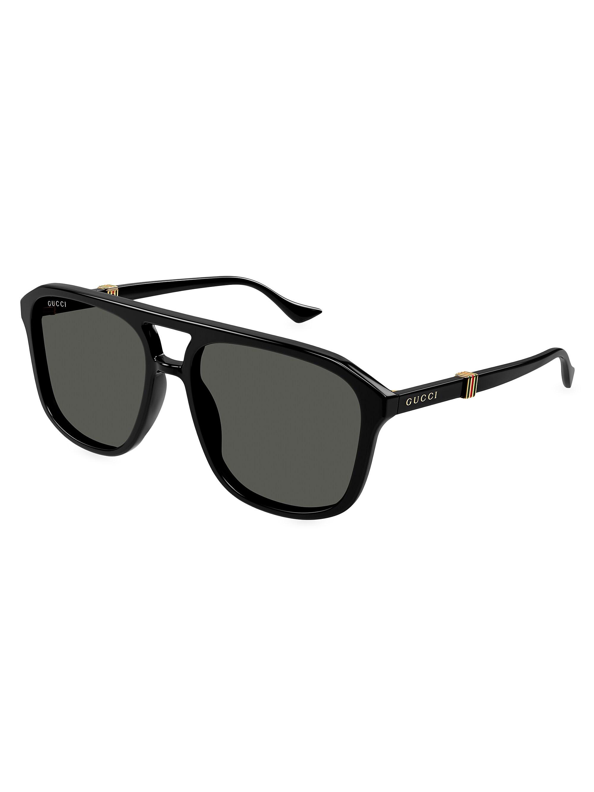 Gucci Running Web GG1494S 57MM Navigator Sunglasses | Saks Fifth