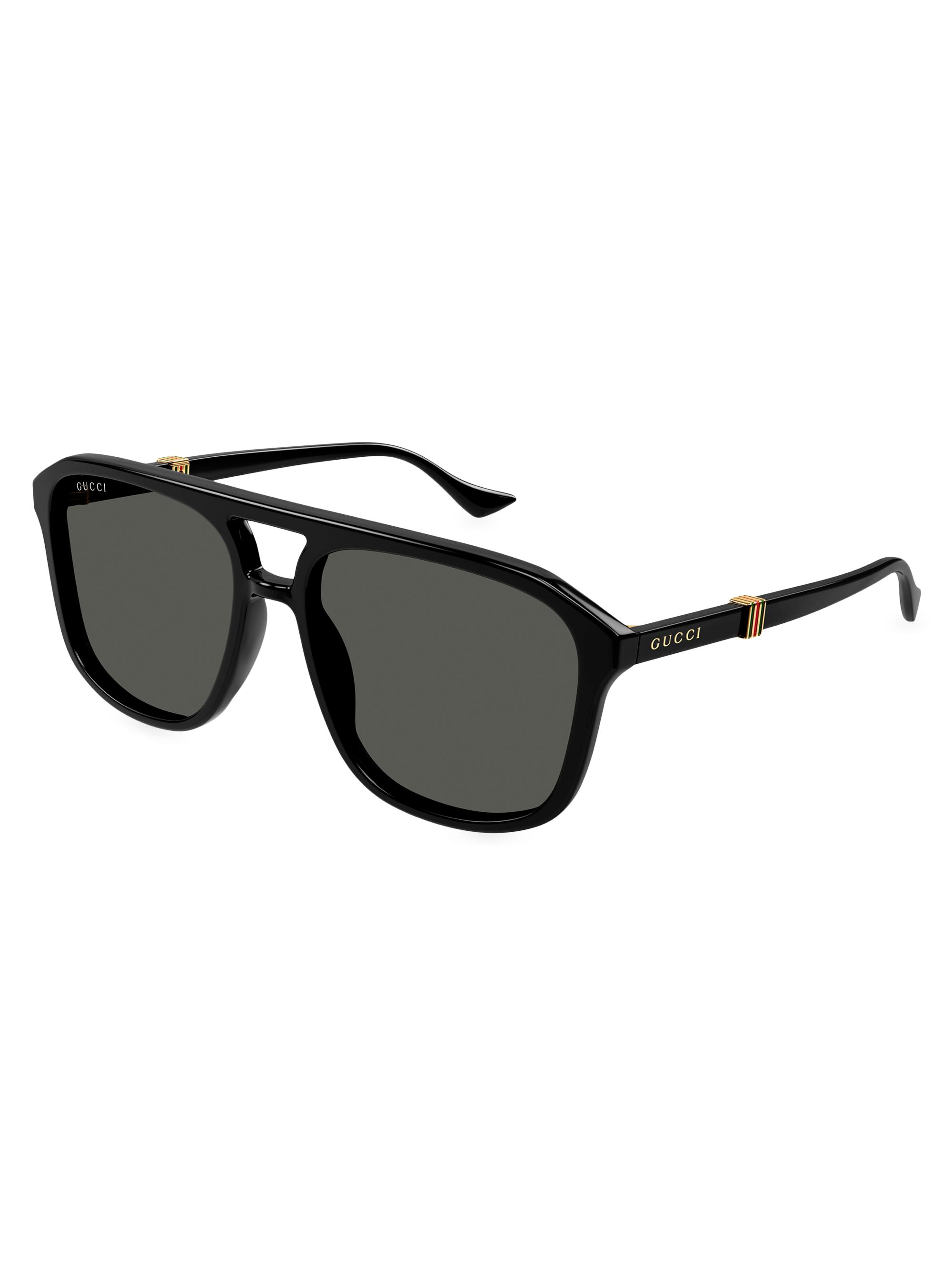 Gucci Running Web GG1494S 57MM Navigator Sunglasses | Saks Fifth