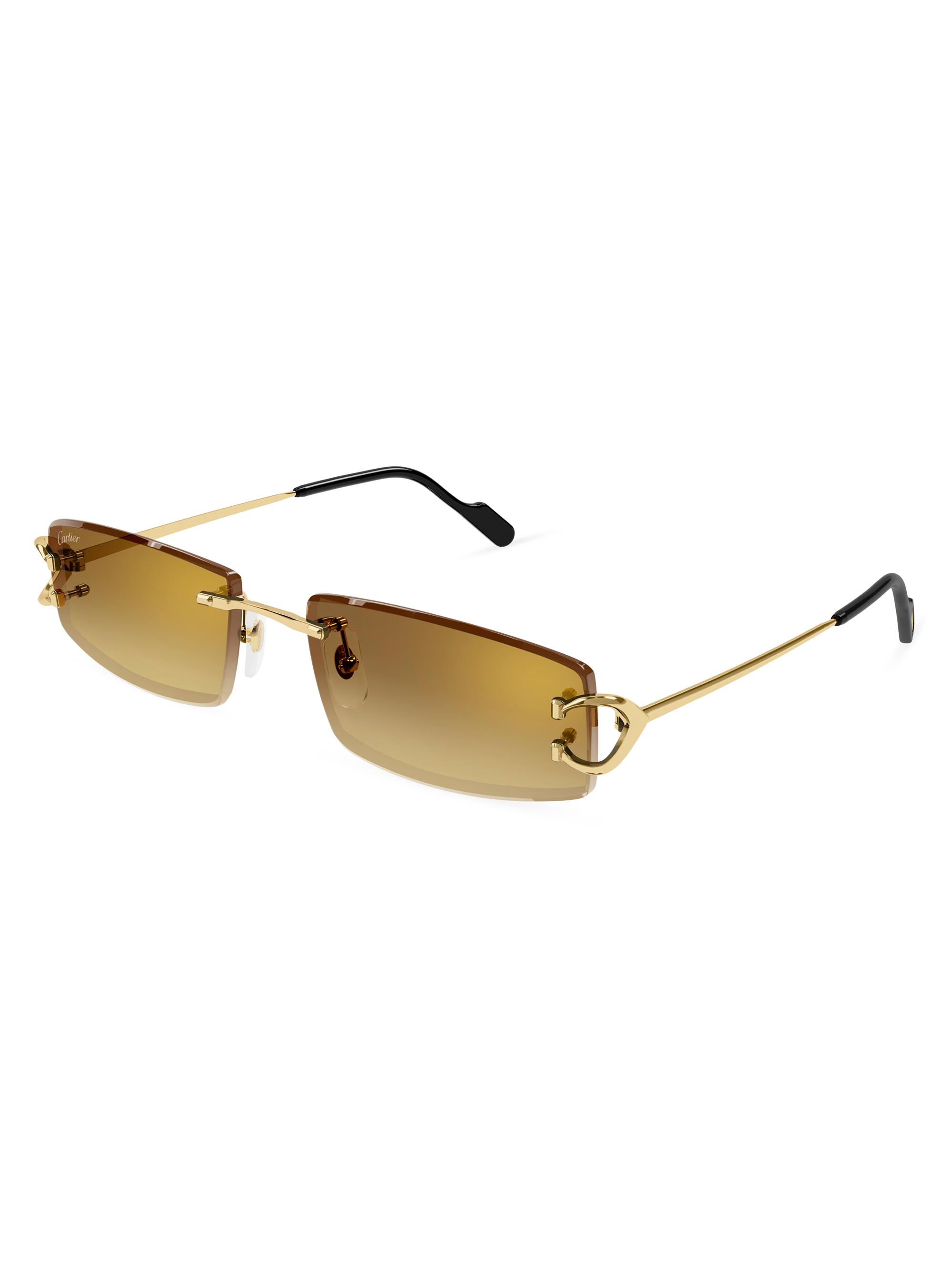 Cartier ゴールドフレーム サングラス Cartier C Decor 56MM Rectangular Sunglasses | Saks Fifth Avenue