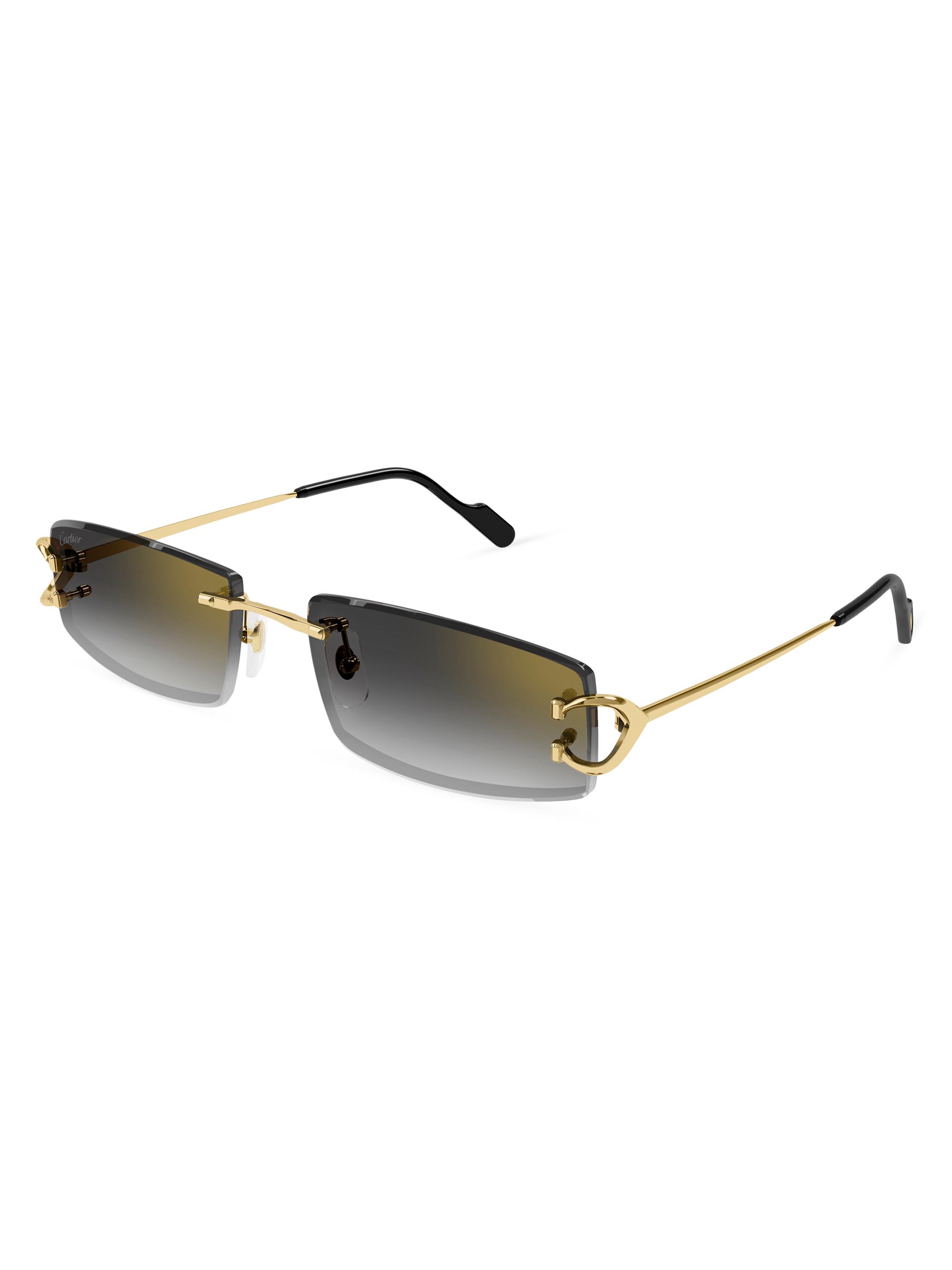 Cartier Men's C Decor 56MM Rectangular Sunglasses - Gold Grey Gradient | Thumbnail 5