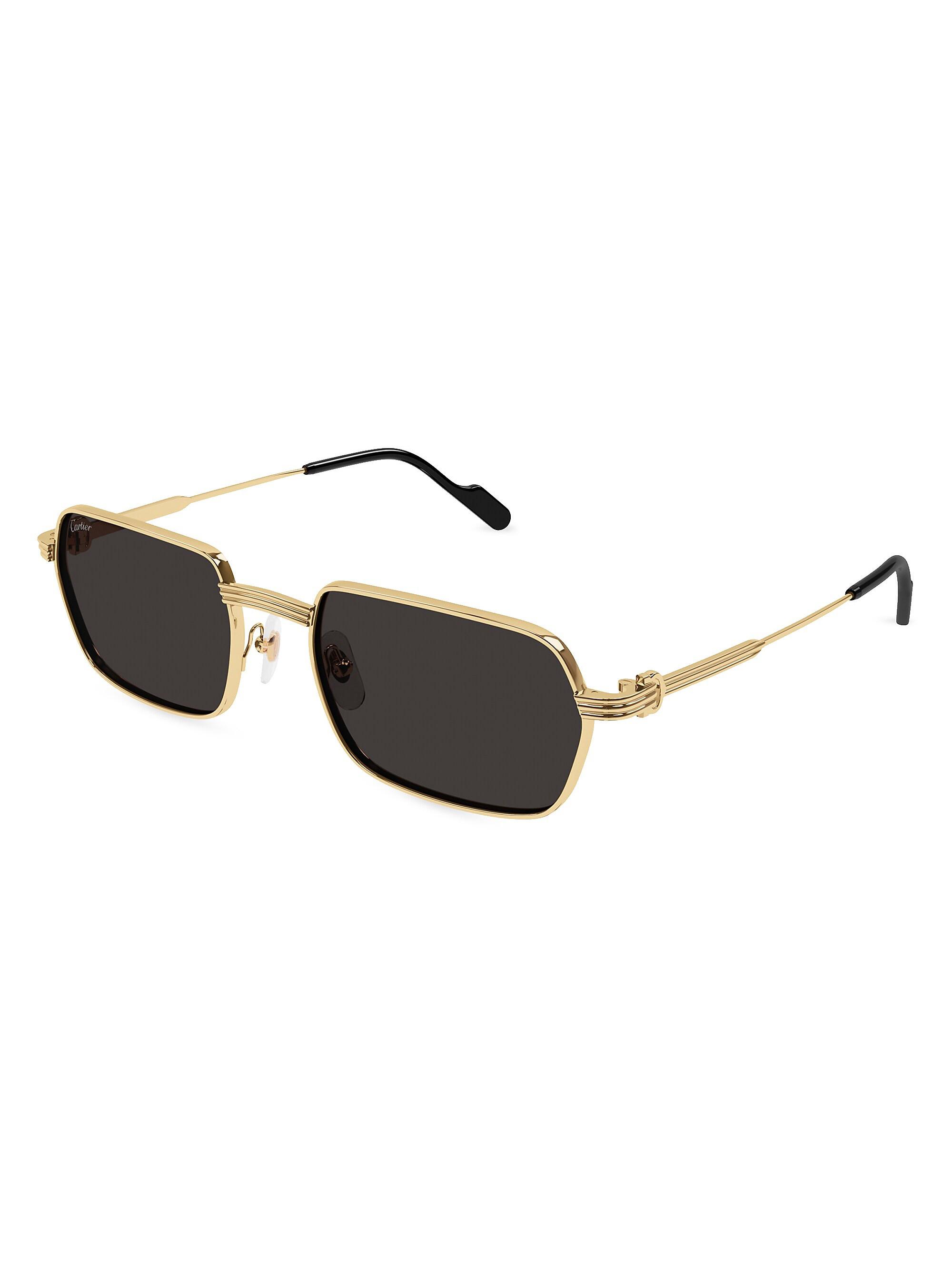 Cartier Santos Classic 56MM Rectangular Sunglasses | Saks Fifth Avenue