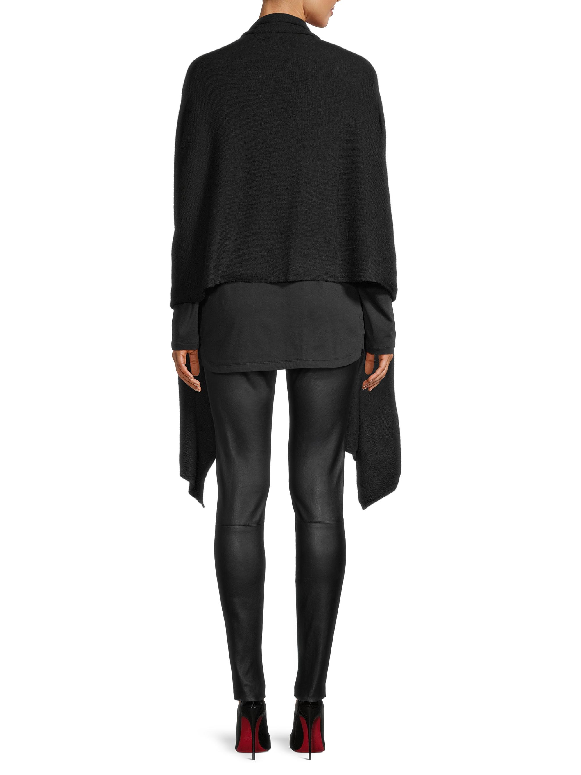 Sofia Cashmere Women's Cashmere Knit Wrap - Black | Thumbnail 5