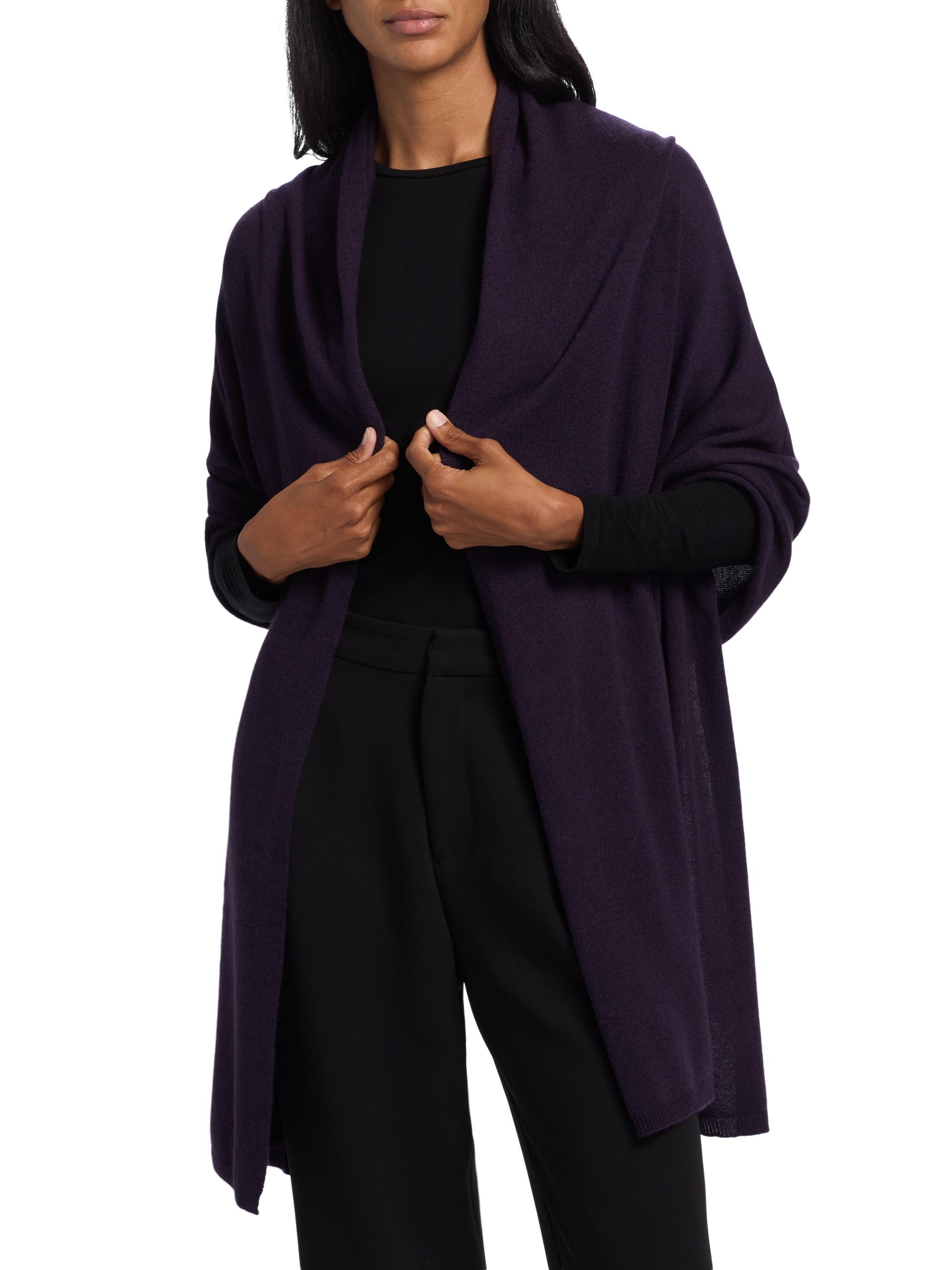Sofia Cashmere Women's Cashmere Knit Wrap - Purple