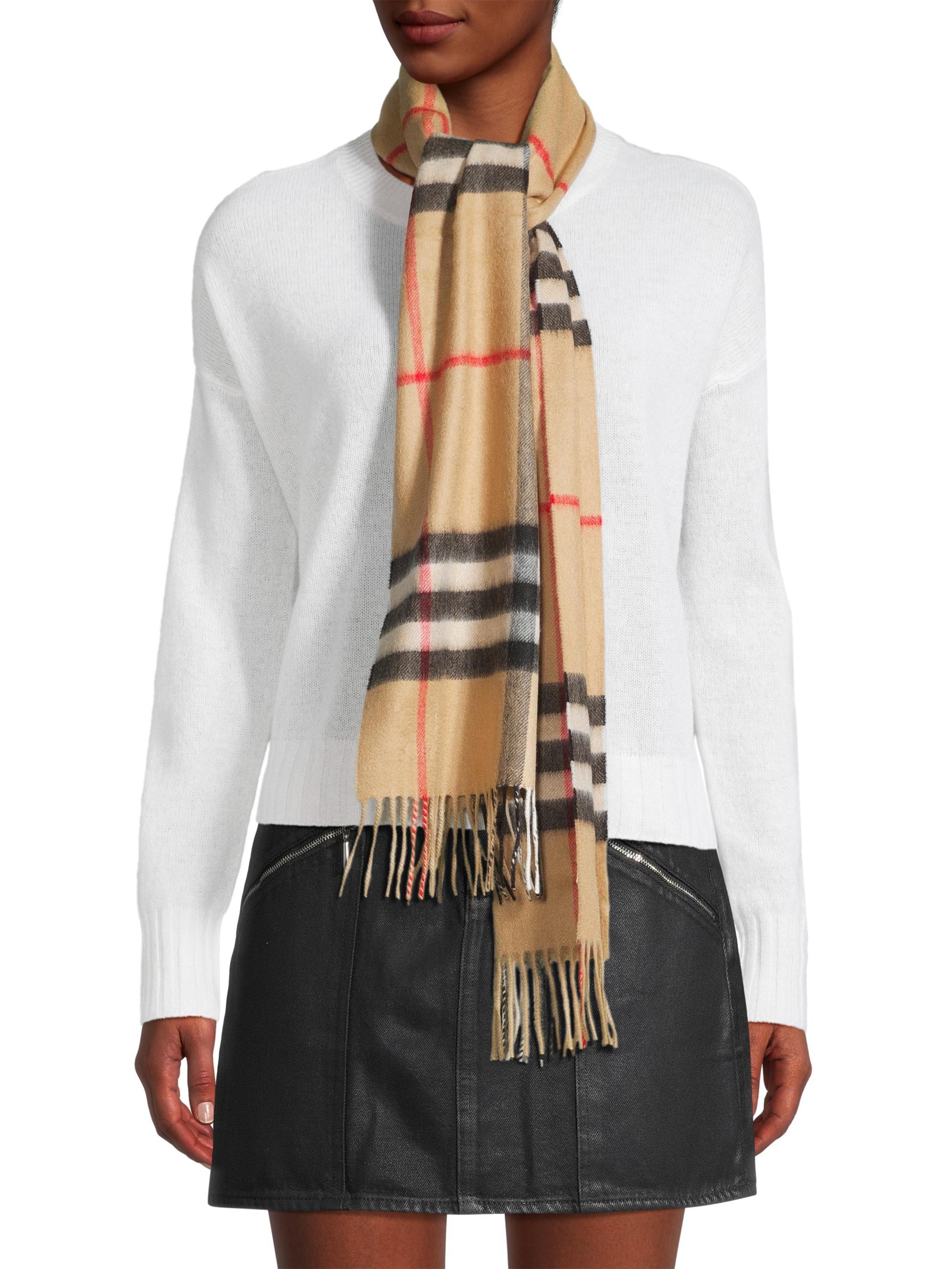 BURBERRY - Giant Check Cashmere Scarf