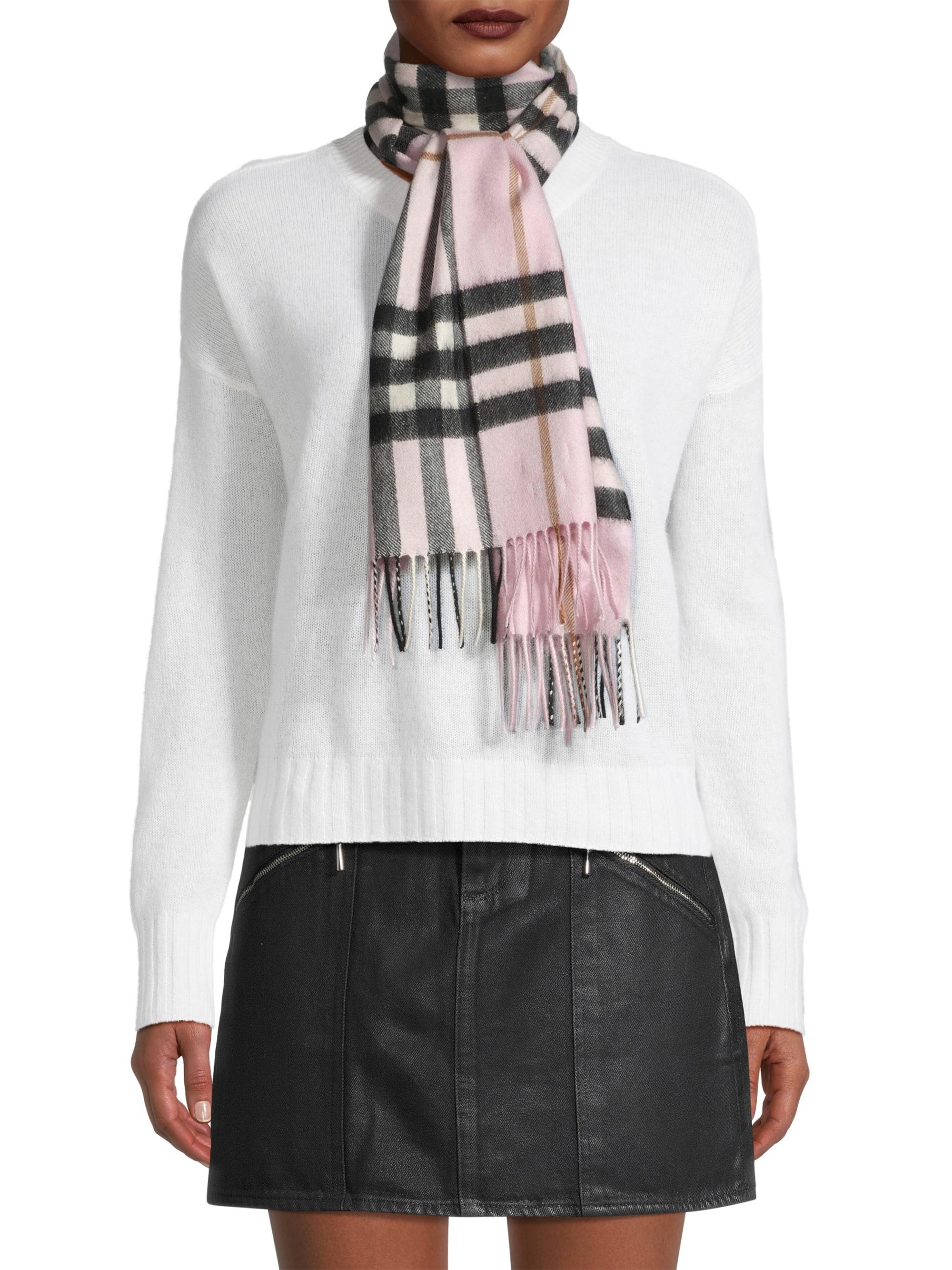 Burberry Women's Giant Check Cashmere Scarf - Pale Candy Pink