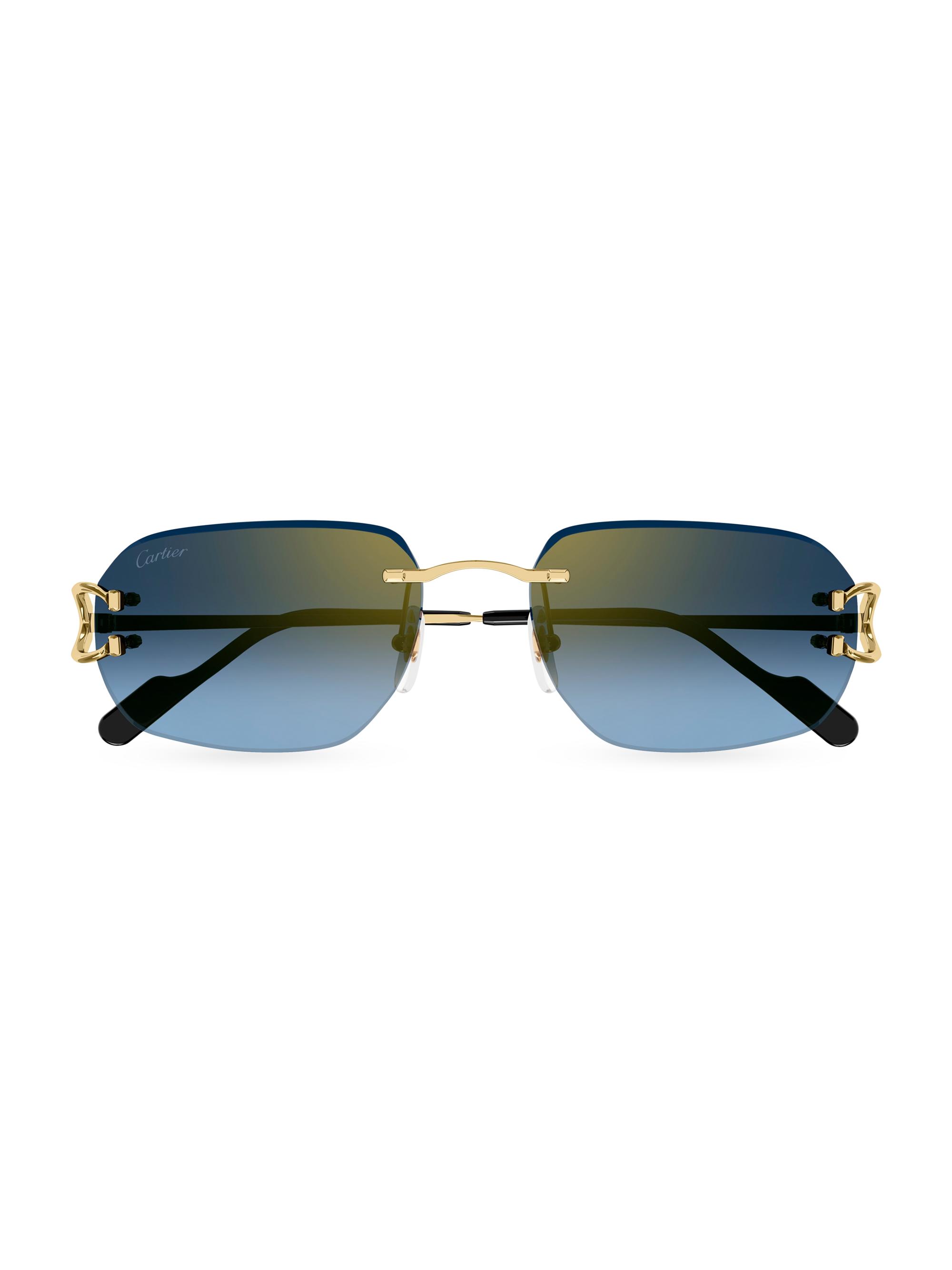Cartier C Decor 58MM Rectangular Sunglasses | Saks Fifth Avenue