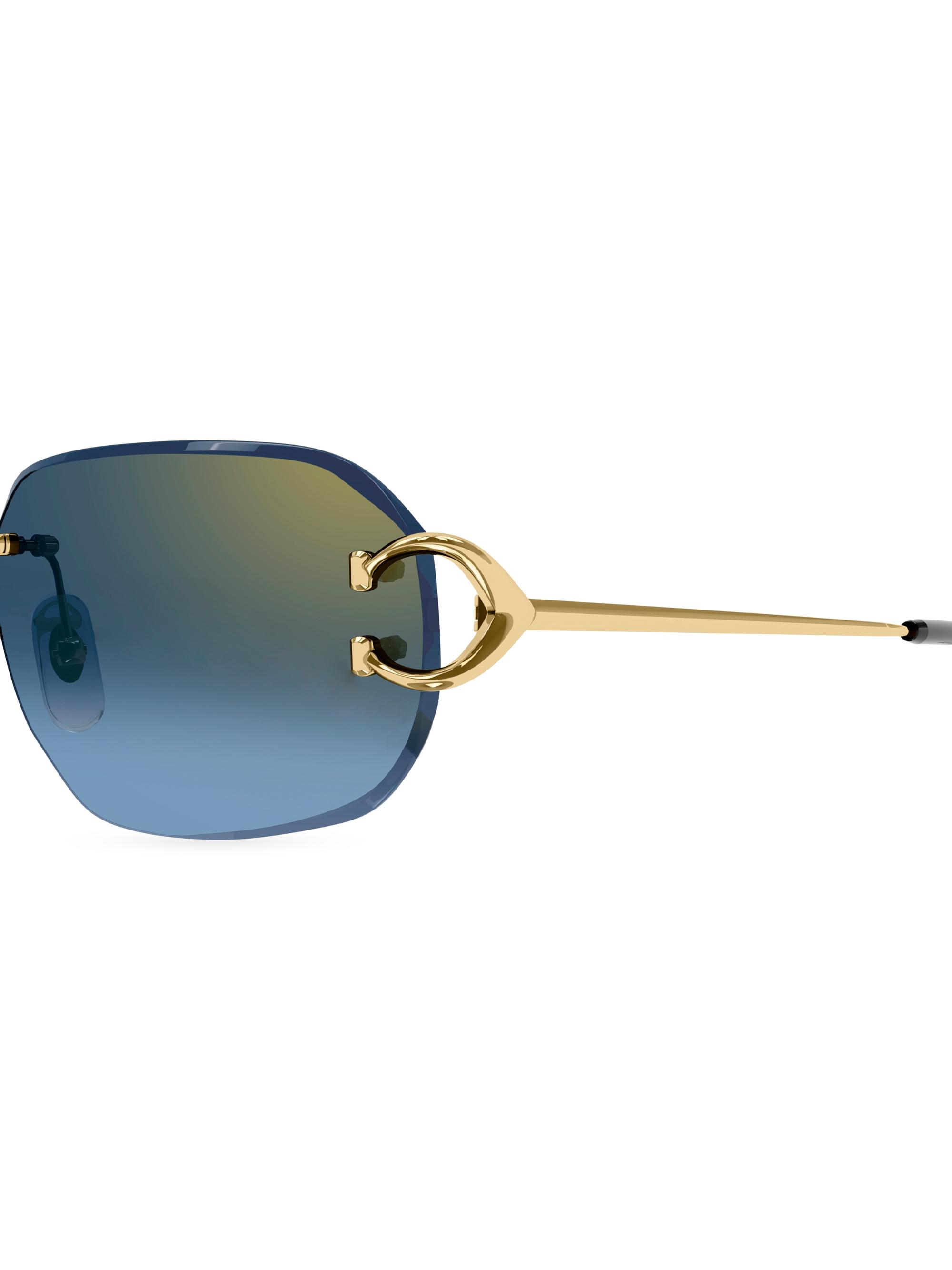 Cartier C Decor 58MM Rectangular Sunglasses | Saks Fifth Avenue