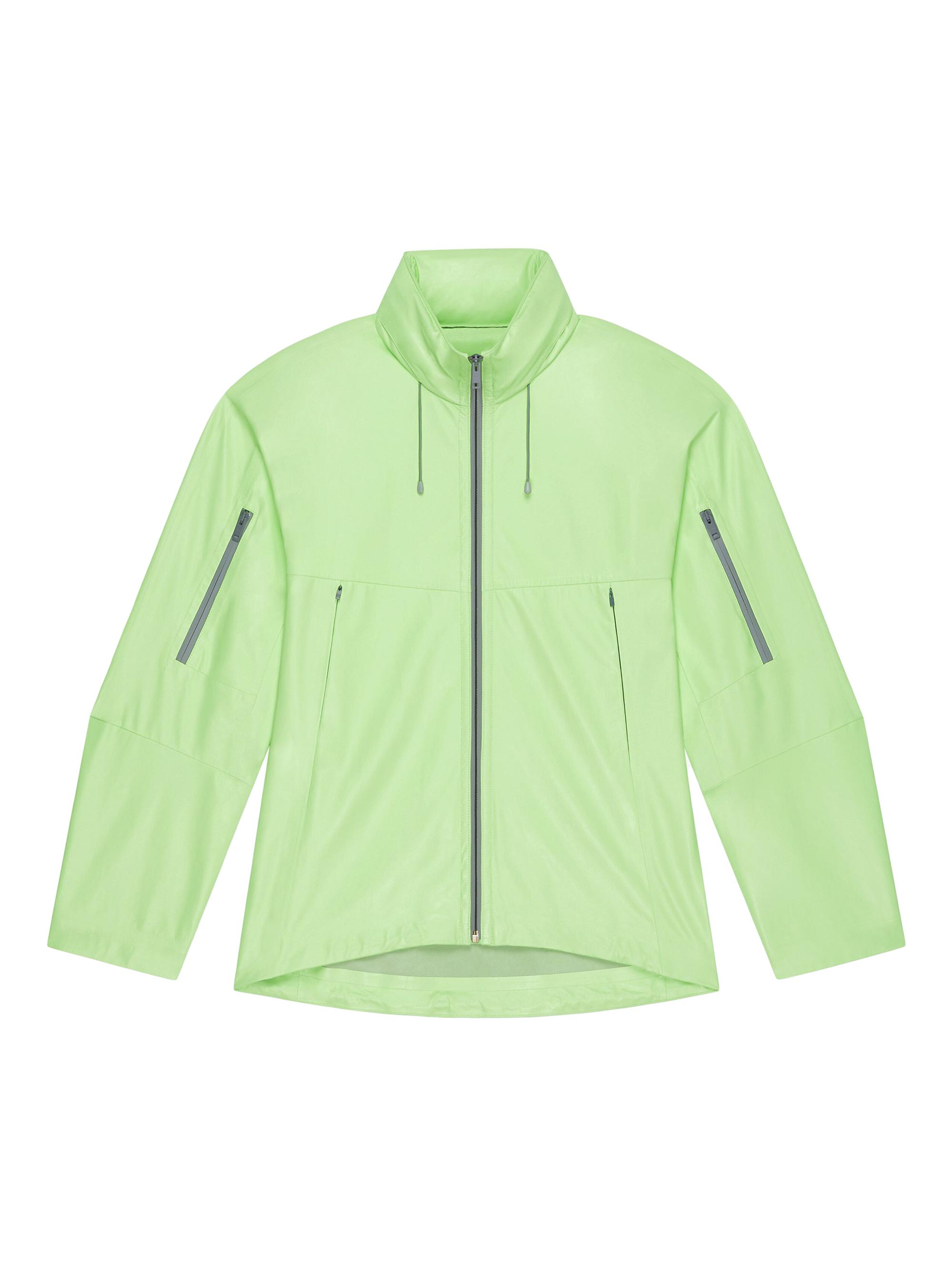 Givenchy Men's Windbreaker Jacket In Leather With Reflective Details - Mint Green