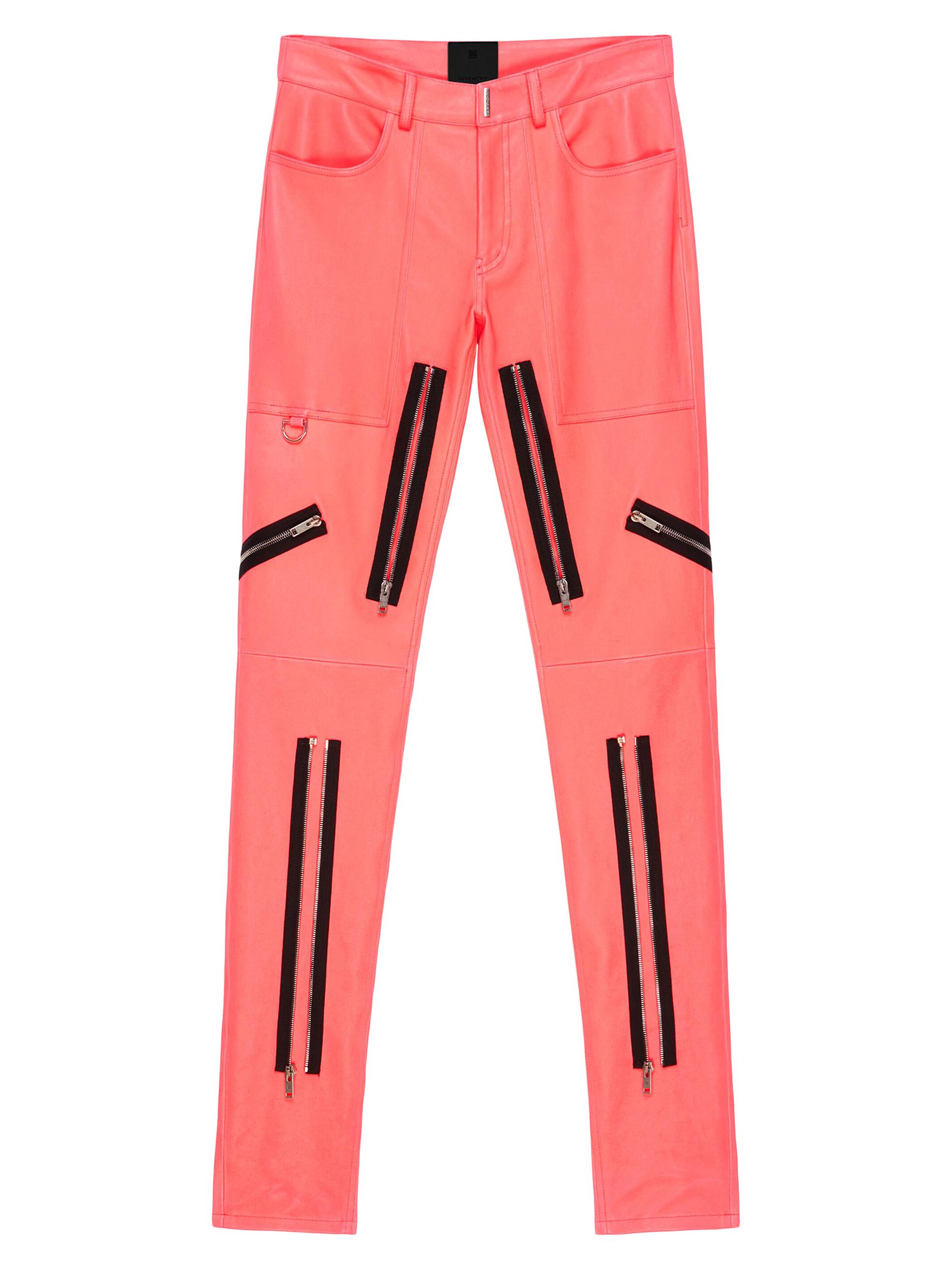 Givenchy Men's Slim Fit Pants In Nappa Leather - Coral
