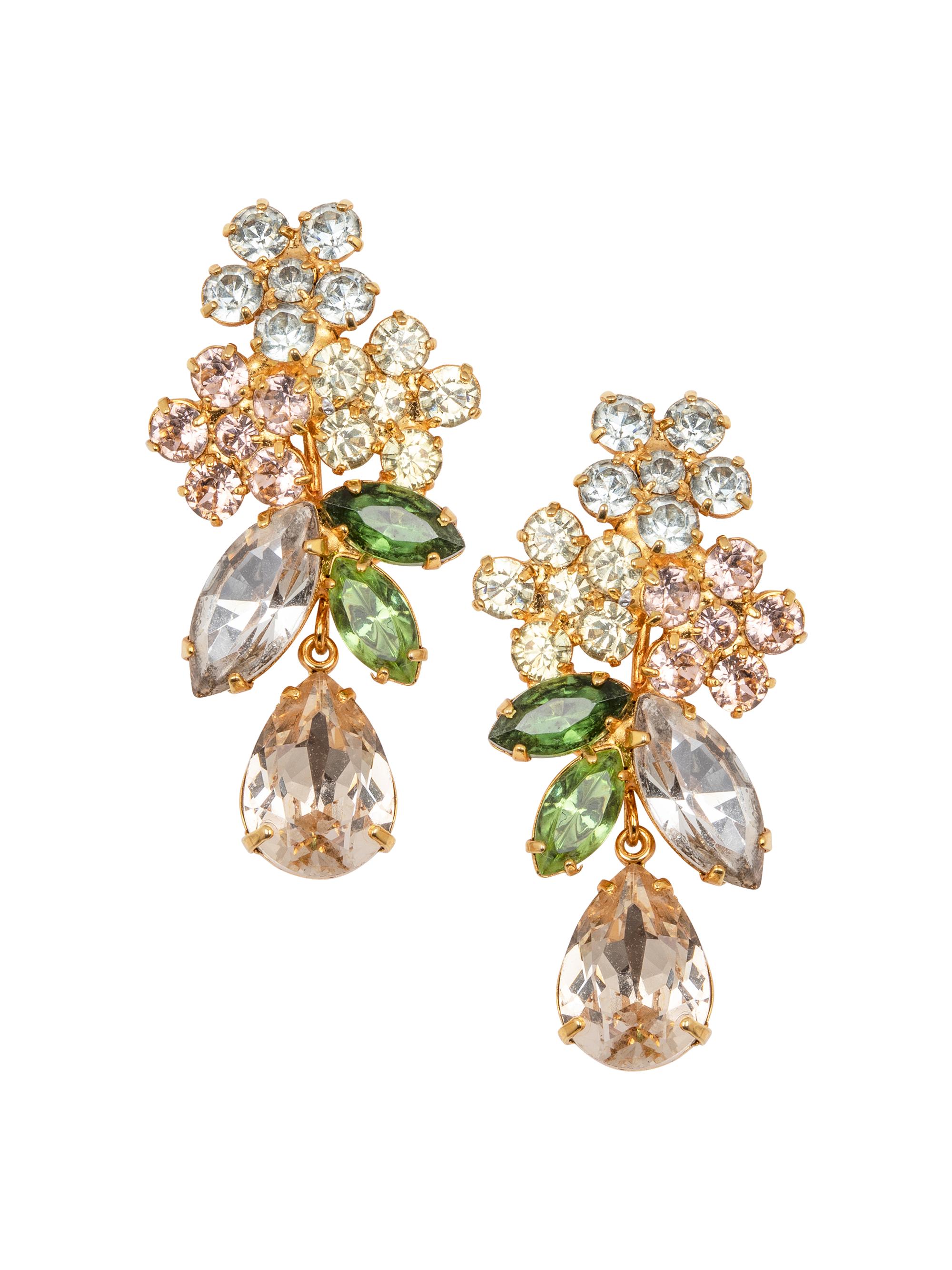 Jennifer Behr Women's Bouquet 18K Gold-Plated & Glass Crystal Drop Earrings