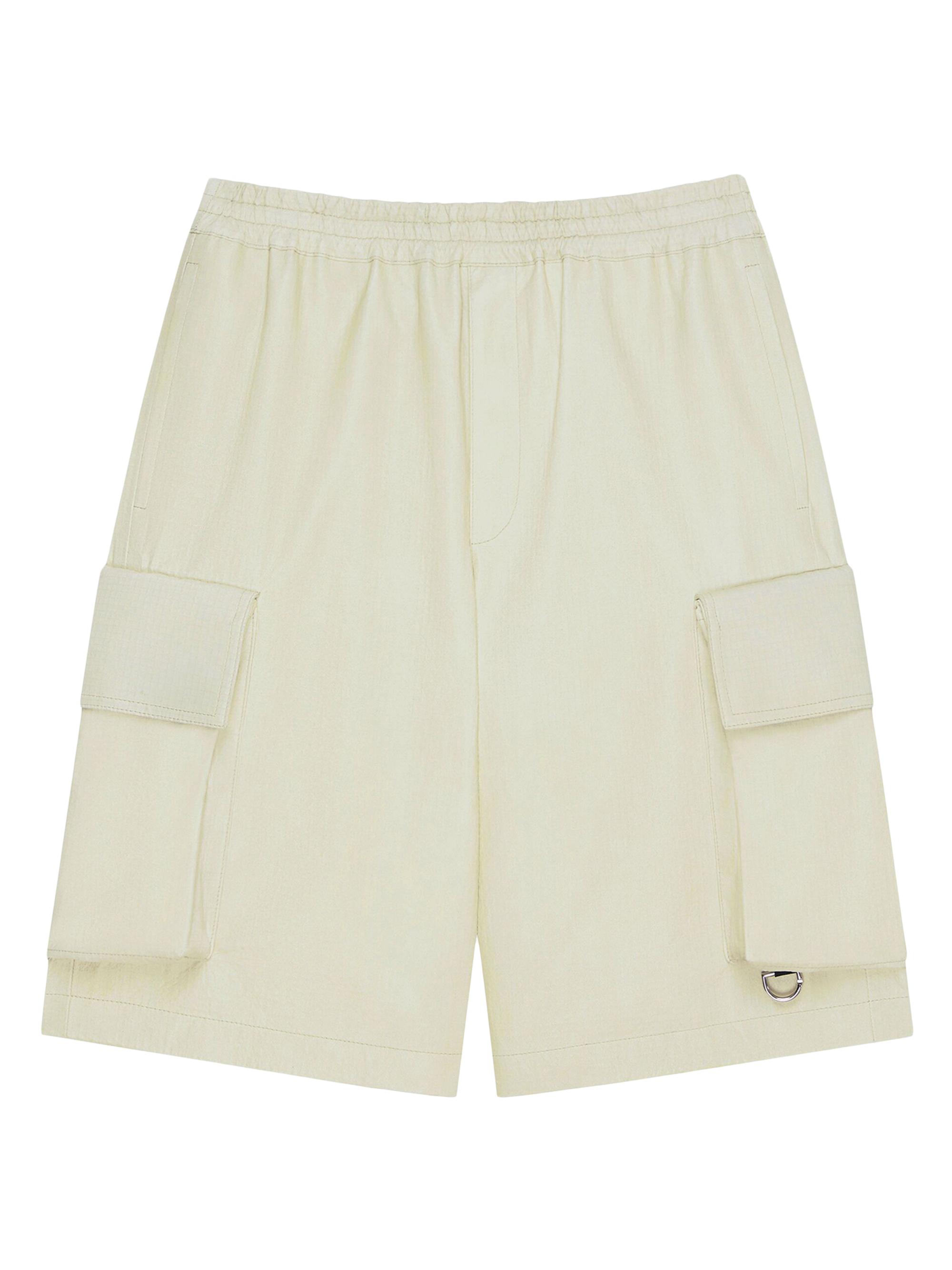 Givenchy Men's Cargo Shorts In Leather - Beige
