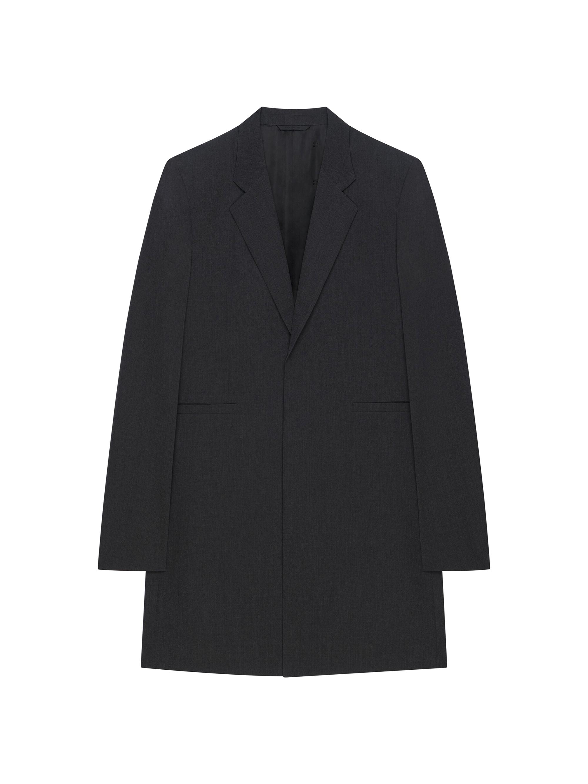 Givenchy Men's Long Coat In Wool - Grey Mix