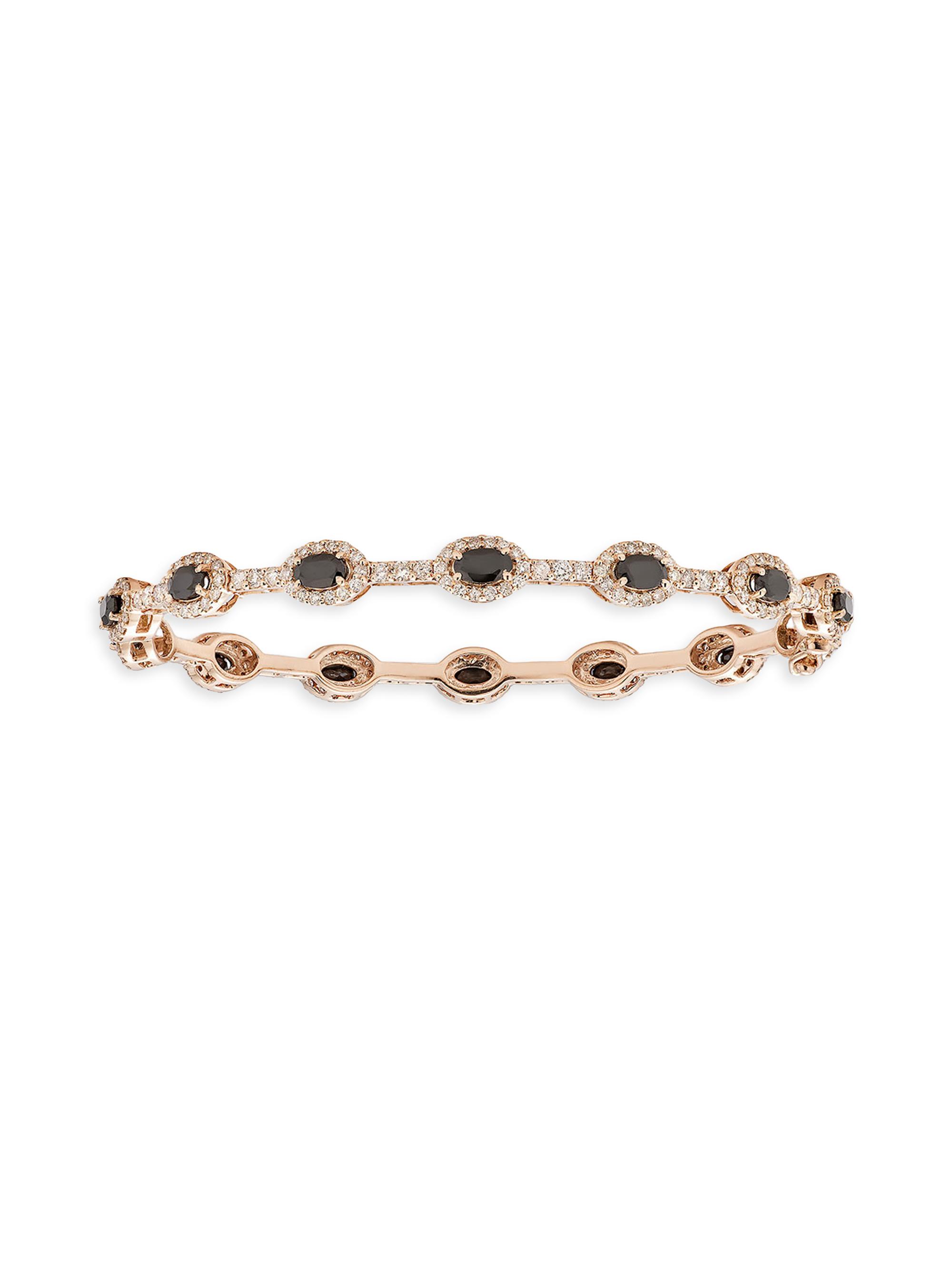 Atlas Fine Women's 14K Rose Gold, Black Onyx & 1.98 TCW Diamond Bangle - Gold