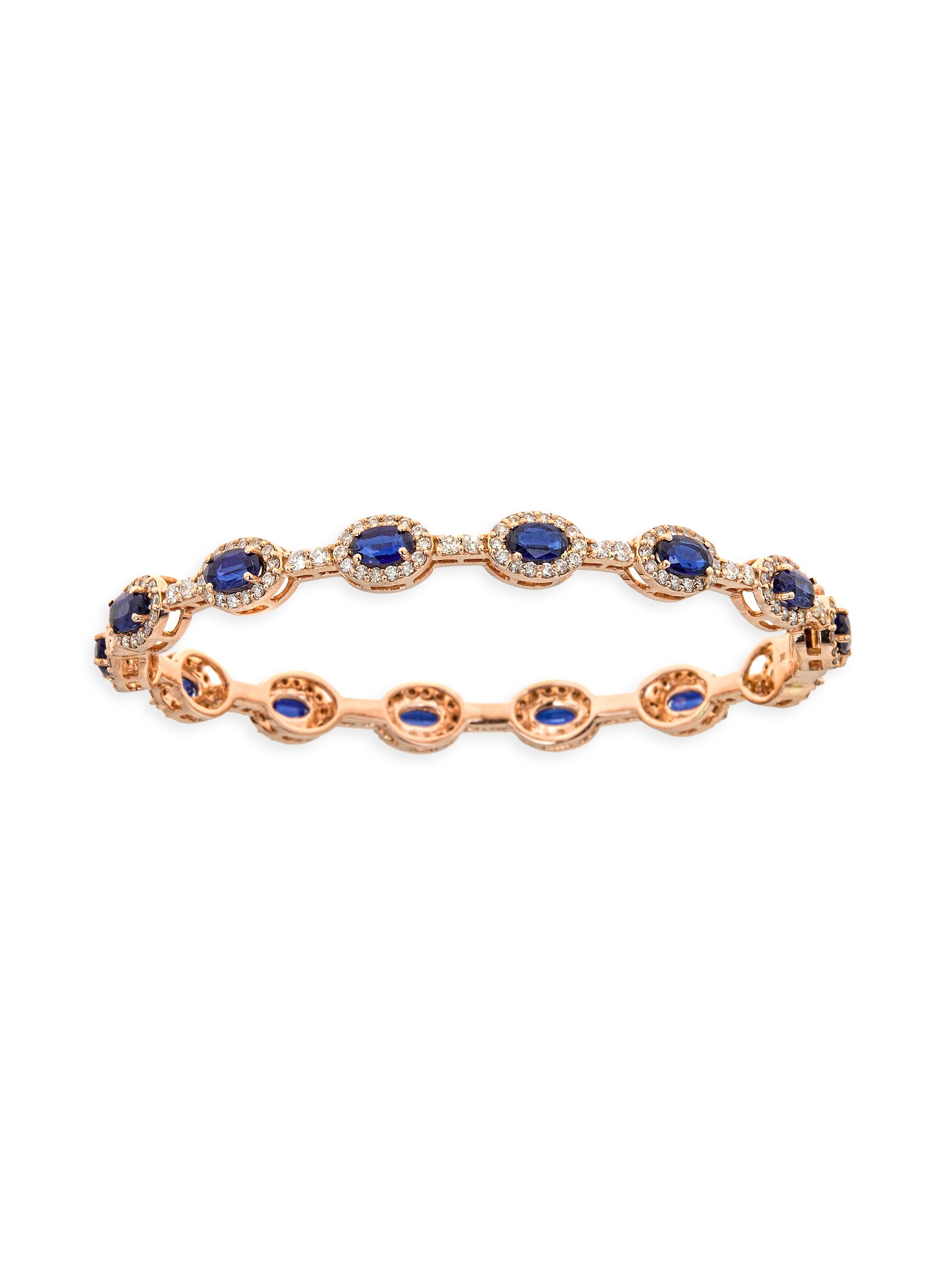 Atlas Fine Women's 14K Rose Gold, Kyanite & 2.12 TCW Diamond Bangle - Gold