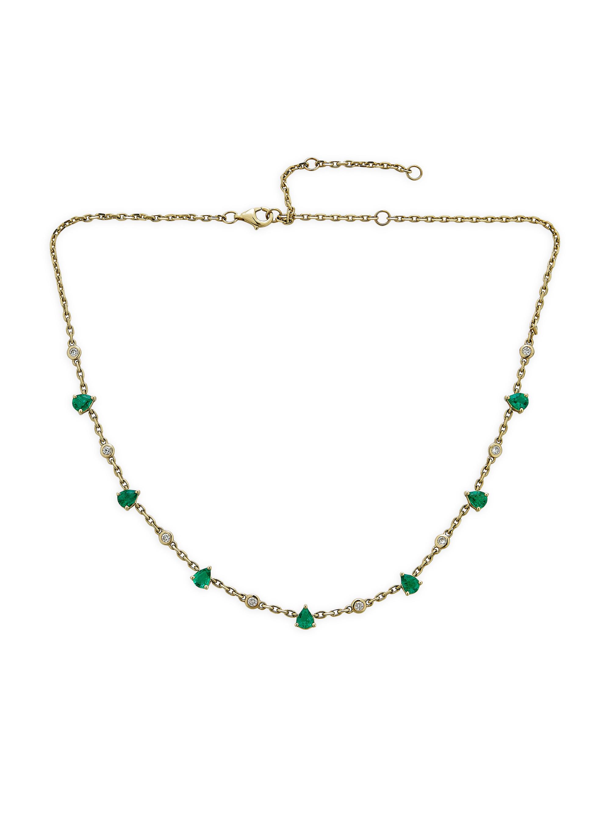 Atlas Fine Women's 14K Yellow Gold, Emerald & 0.34 TCW Diamond Necklace - Gold
