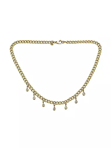 14K Yellow Gold & 1.03 TCW Diamond Cable Chain Necklace
