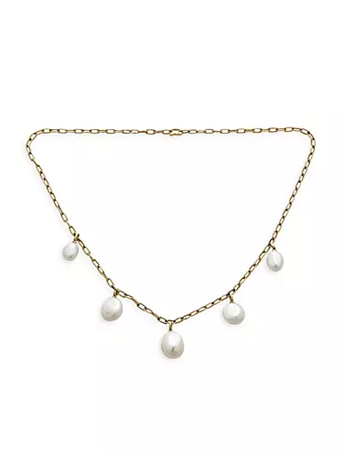 14K Yellow Gold & Freshwater Pearl Necklace