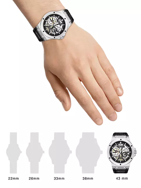 Shop Kenneth Cole Automatic Stainless Steel & Leather Skeleton