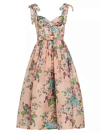 Matchmaker Floral Linen & Silk Midi-Dress