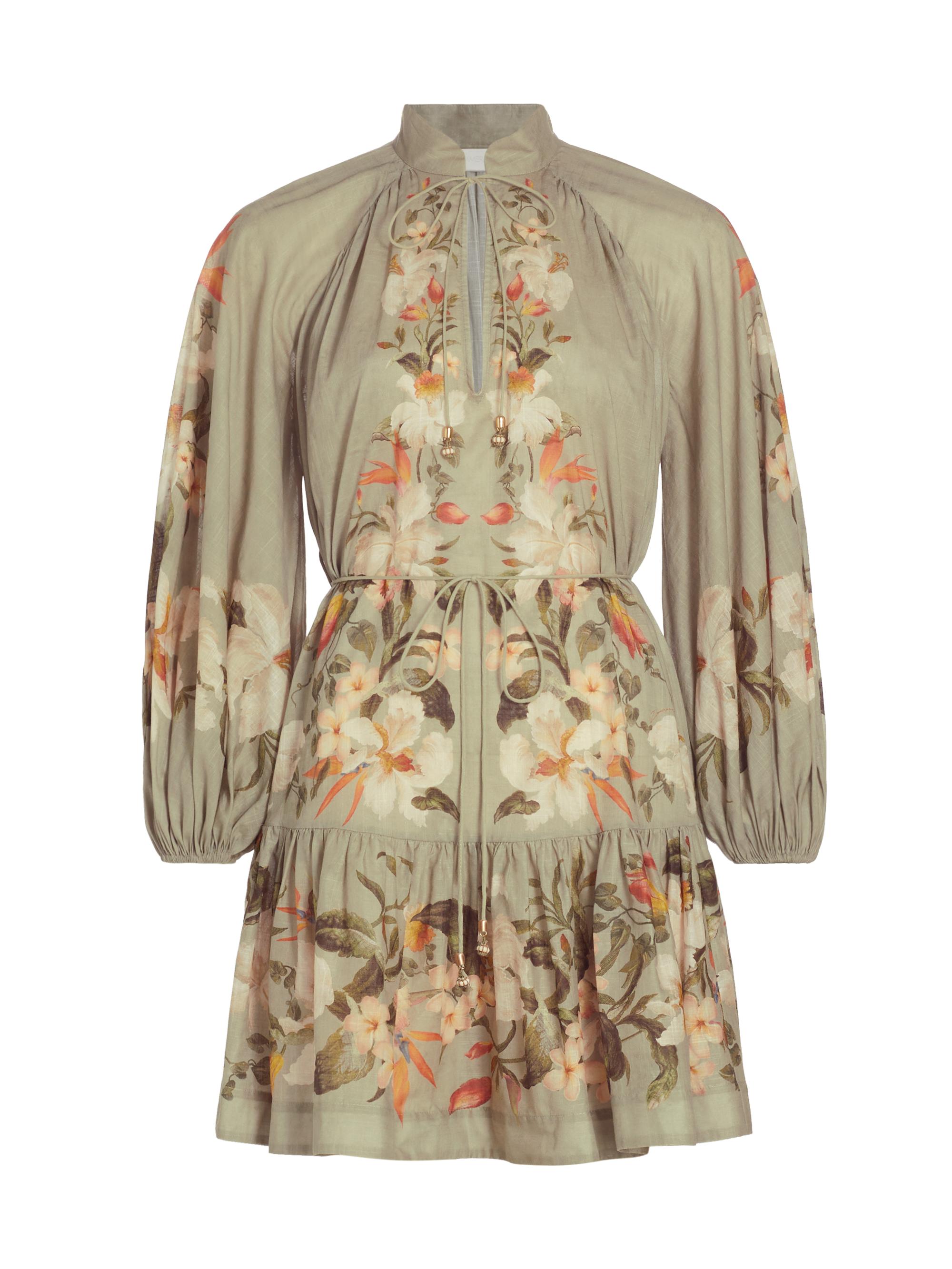 Zimmermann Women's Lexi Floral Long-Sleeve Minidress - Sage Palm