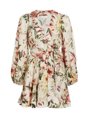 Shop Zimmermann Lexy Floral Wrap Minidress | Saks Fifth Avenue