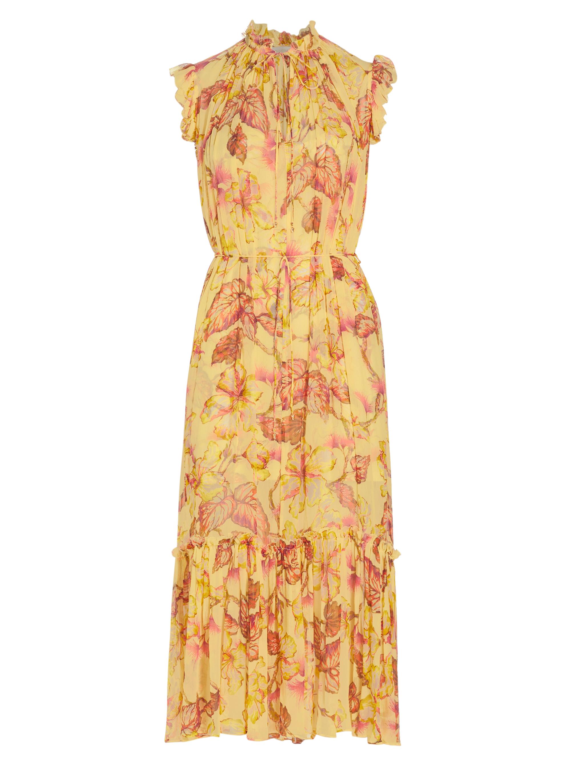 Zimmermann Women's Matchmaker Flutter Floral Midi-Dress - Yellow Hibiscus