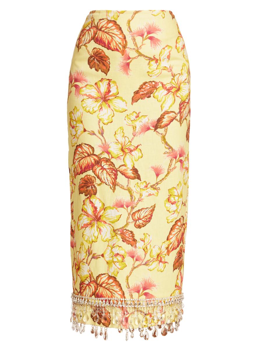 Zimmermann Matchmaker Floral Diamante Midi-Skirt | Saks