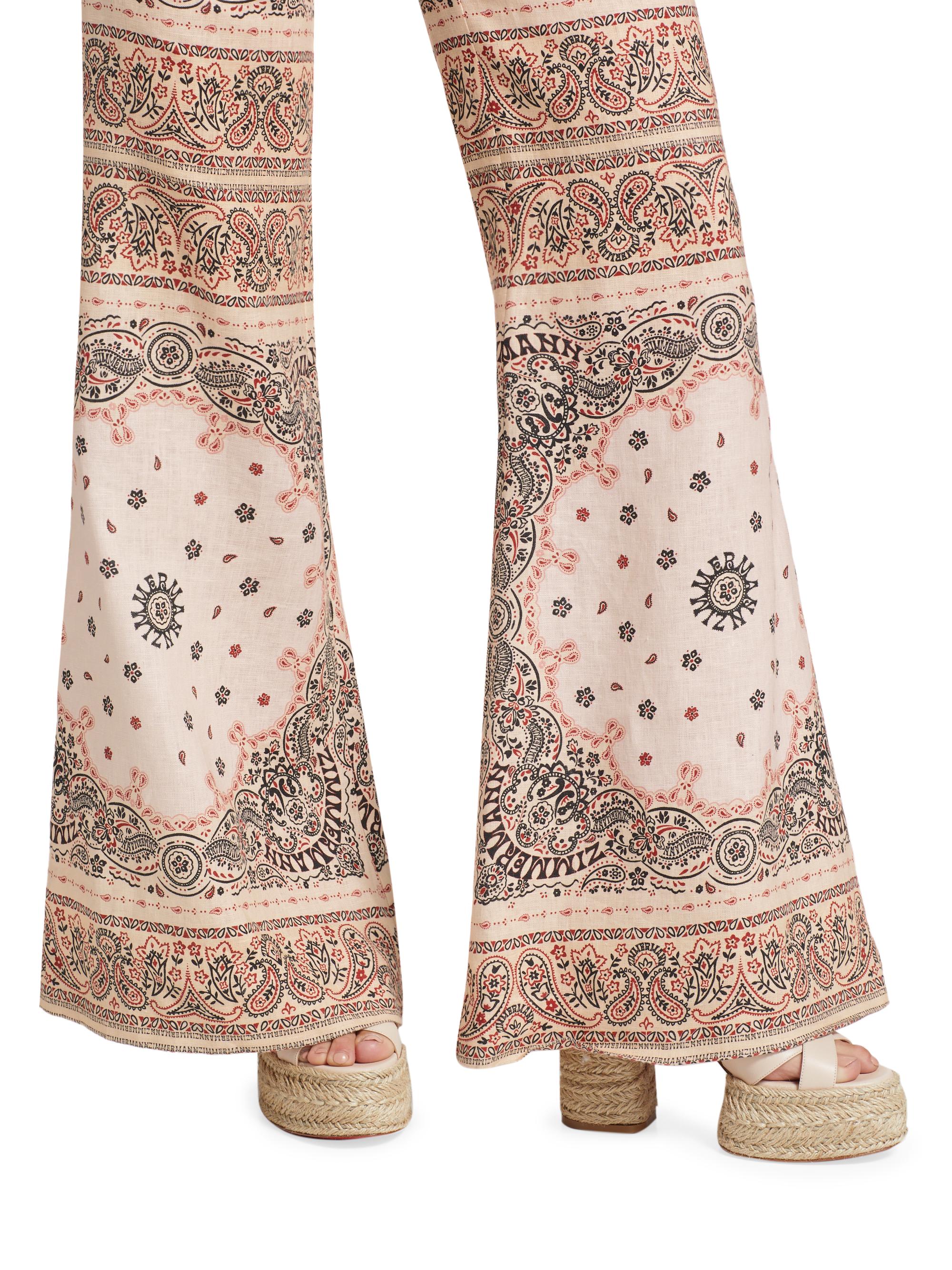 Zimmermann Belted Flared Linen Pants | Saks Fifth Avenue