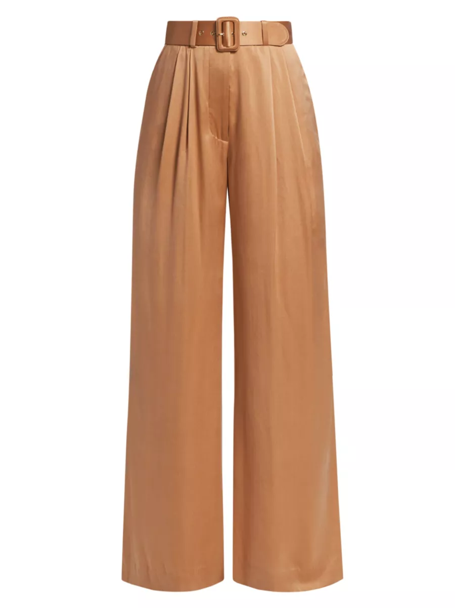 Shop Zimmermann Tuck Belted Silk Wide-Leg Pants | Saks Fifth Shop Zimmermann Tuck Belted Silk Wide-Leg Pants | Saks Fifth