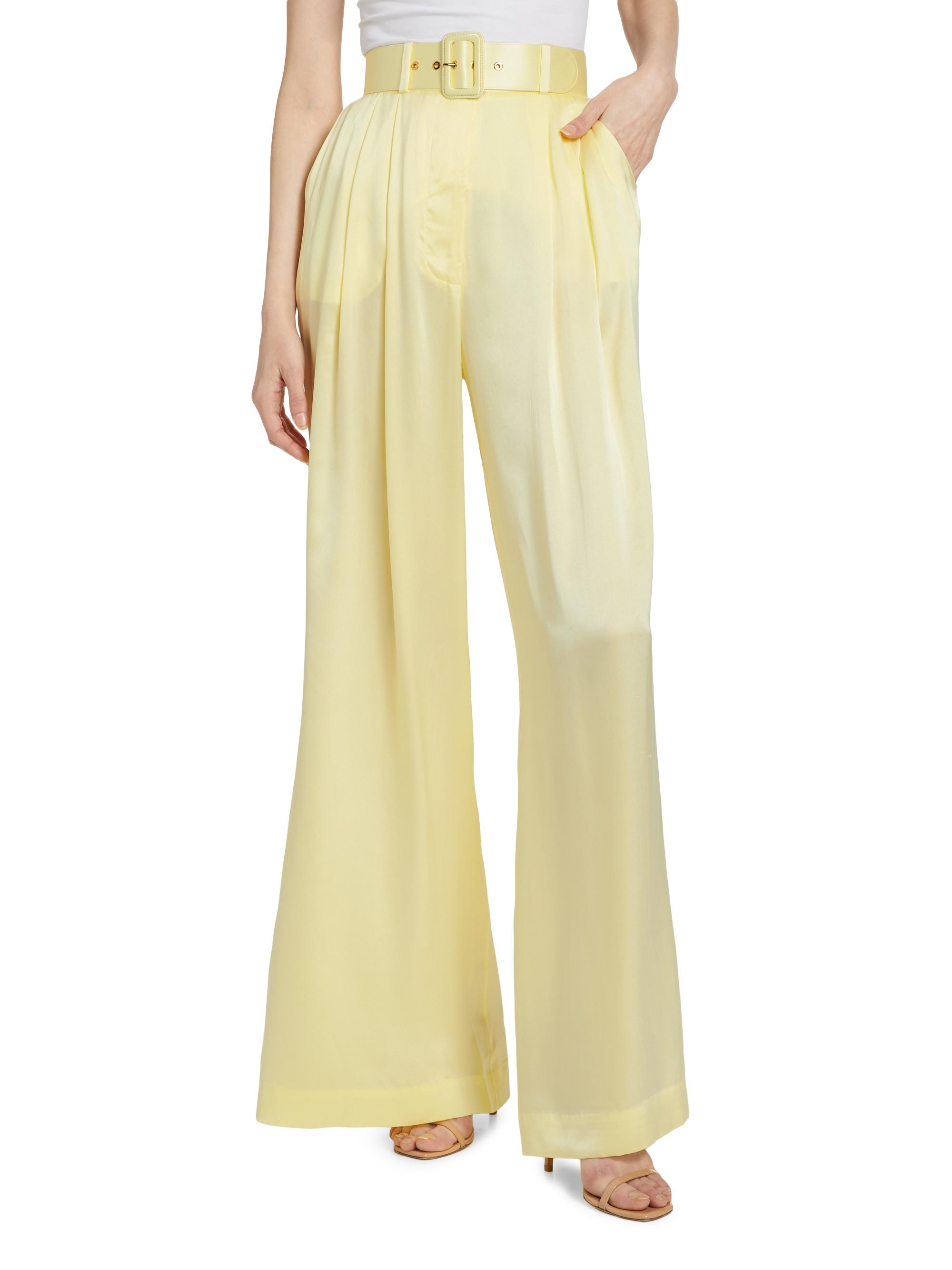 Zimmermann Tuck Belted Silk Wide-Leg Pants | Saks Fifth Avenue