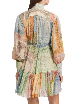 Shop Zimmermann Matchmaker Lantern Belted Cotton & Silk Minidress | Saks  Fifth Avenue