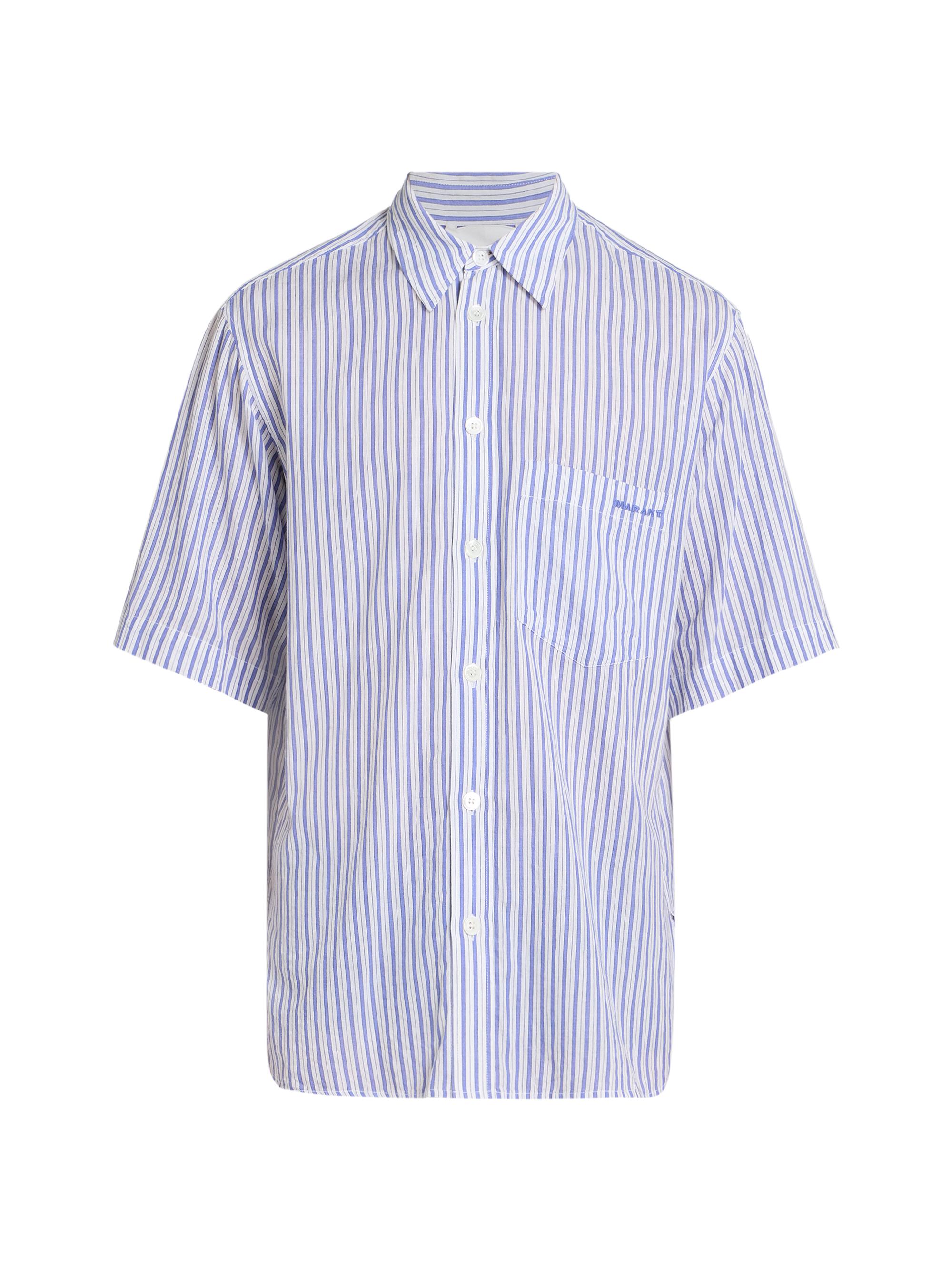 Isabel Marant Men's Labilio Striped Button-Front Shirt - Azure