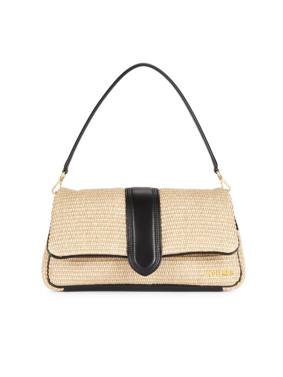 Jacquemus Le Bambimou Leather-Trimmed Woven Shoulder Bag | Saks