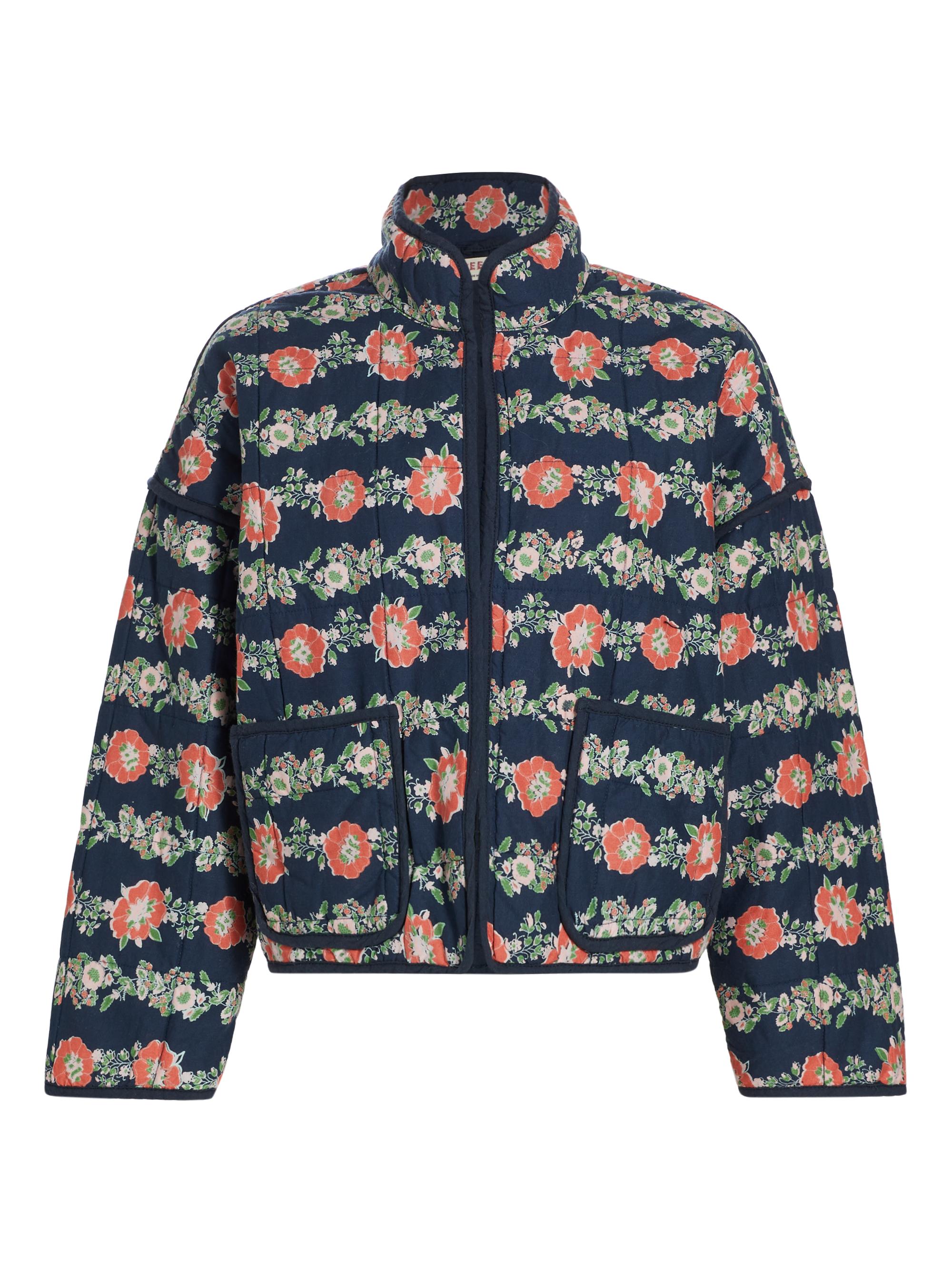 Free People Women's Chloe Floral Cotton-Blend Jacket - Dusk Combo