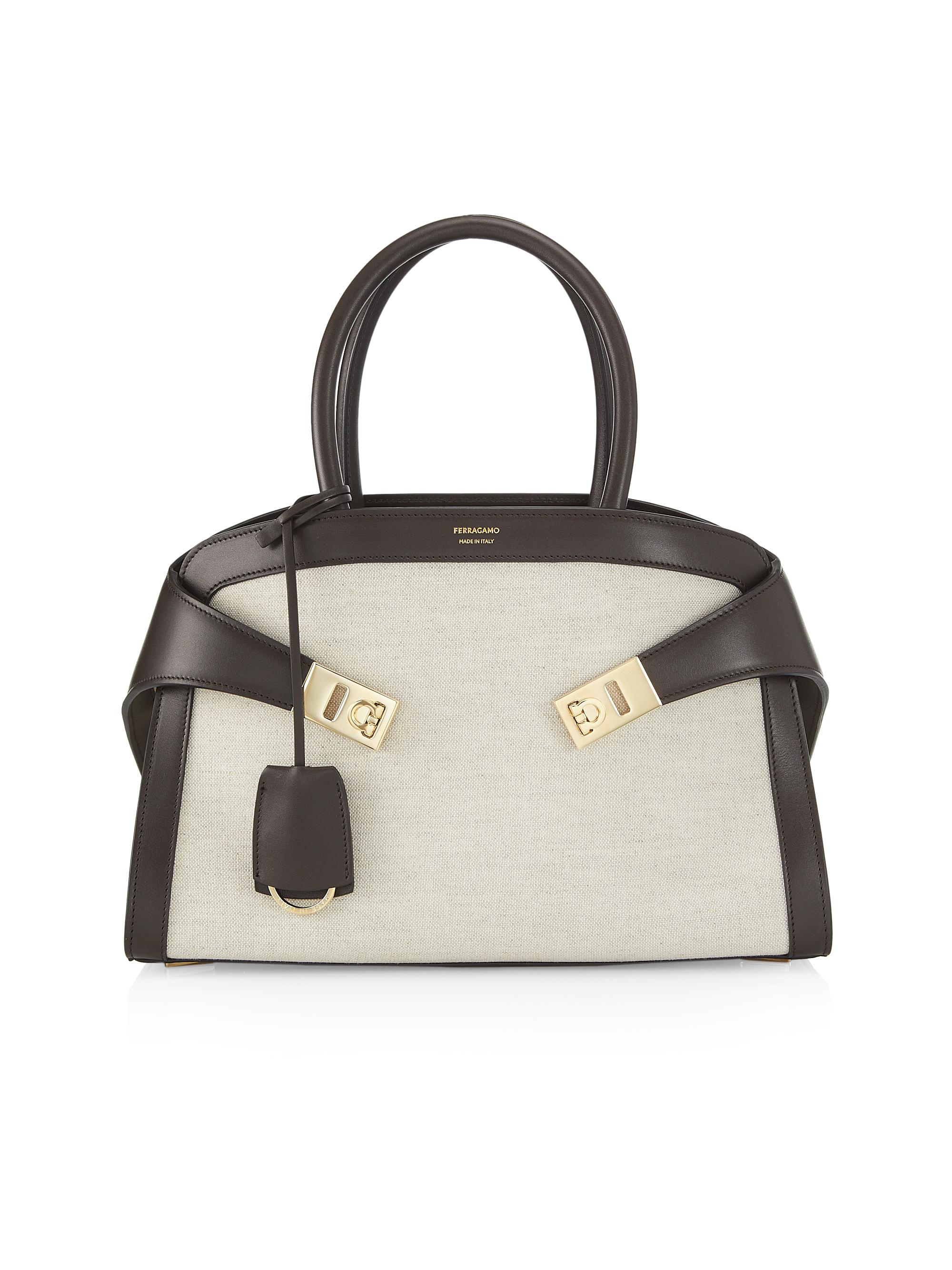 FERRAGAMO Women's Naturale One Ring-Handle Satchel - Naturale