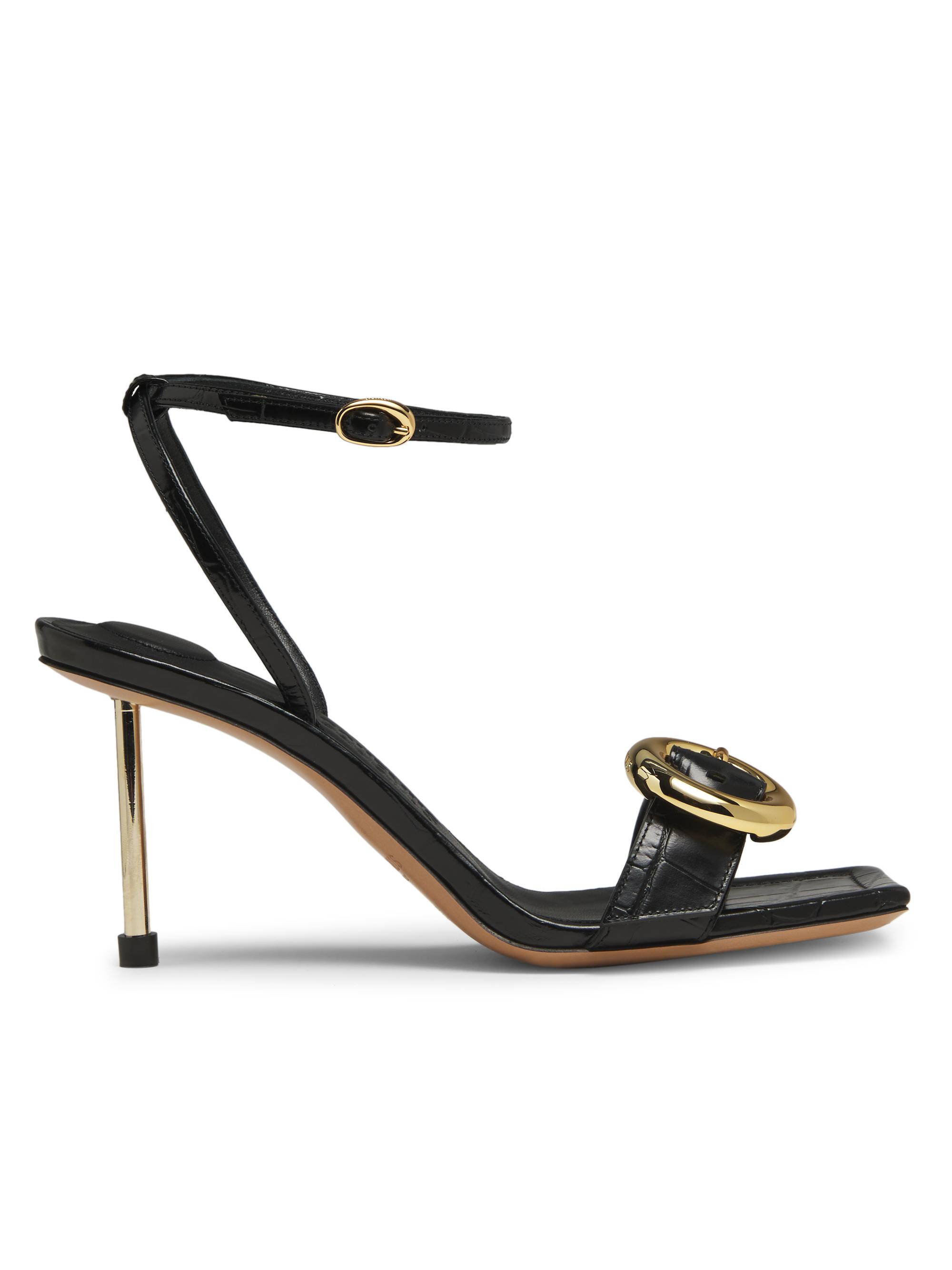 Jacquemus Women's Regalo 75MM Leather Sandals - Black