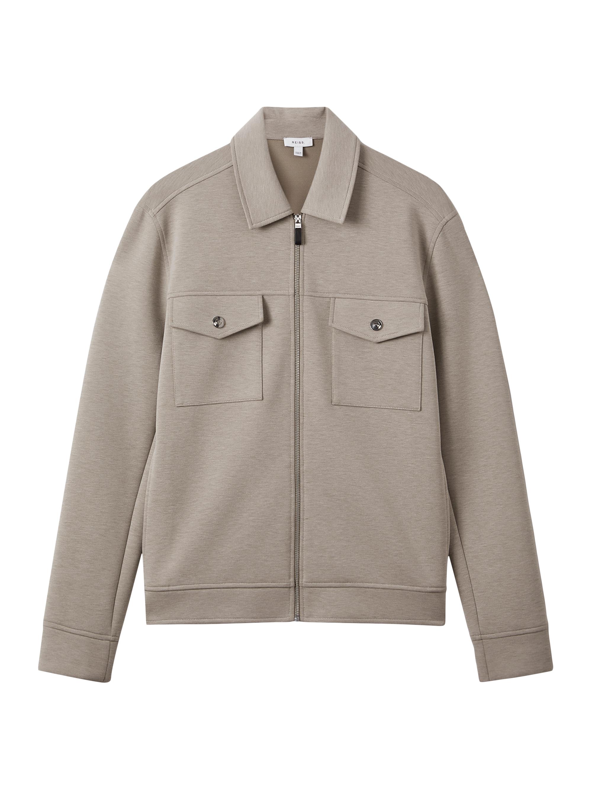 Reiss Men's Medina Knit Jacket - Taupe