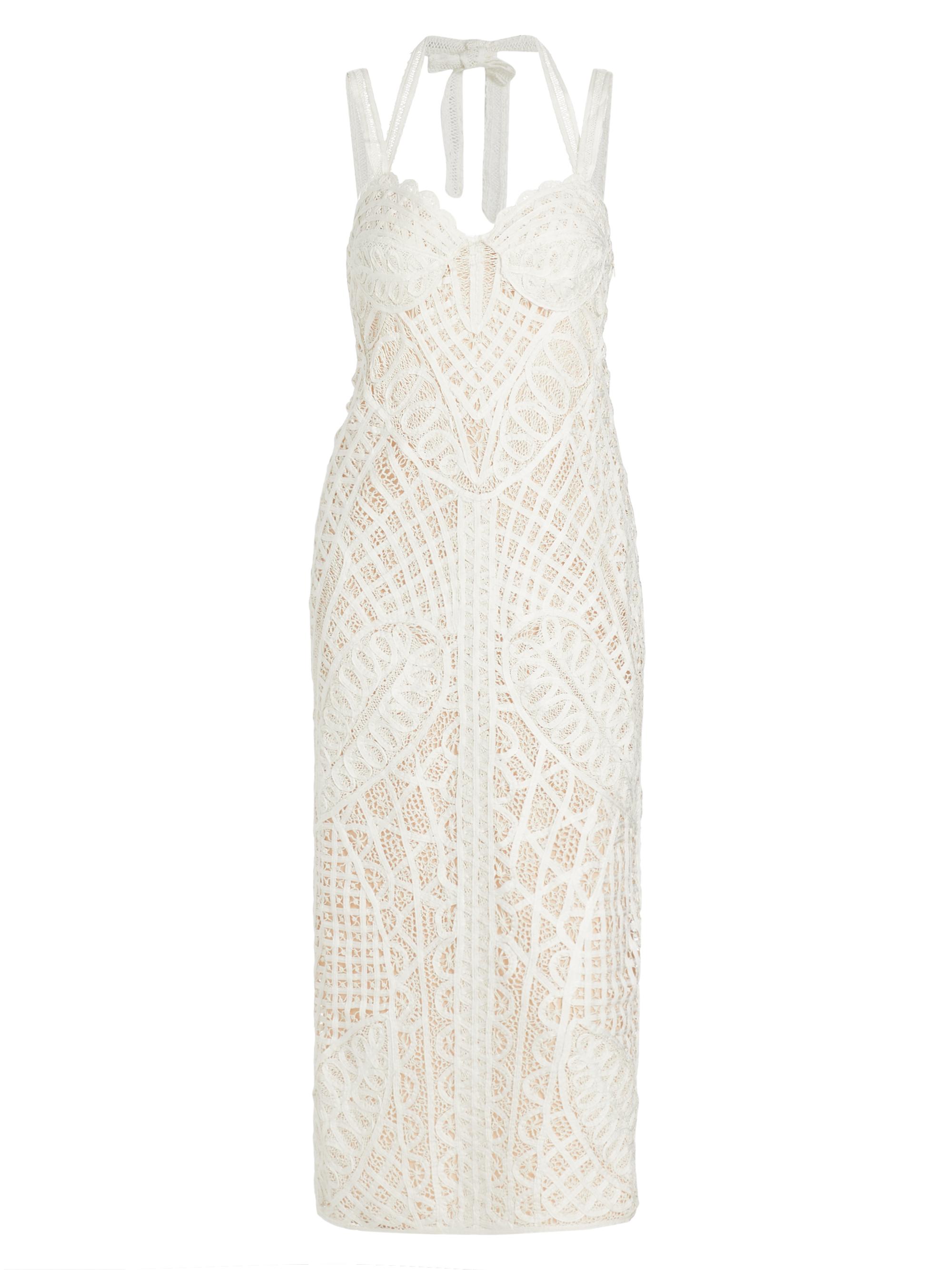 Cult Gaia Women's Louise Lace Midi Dress - Off White
