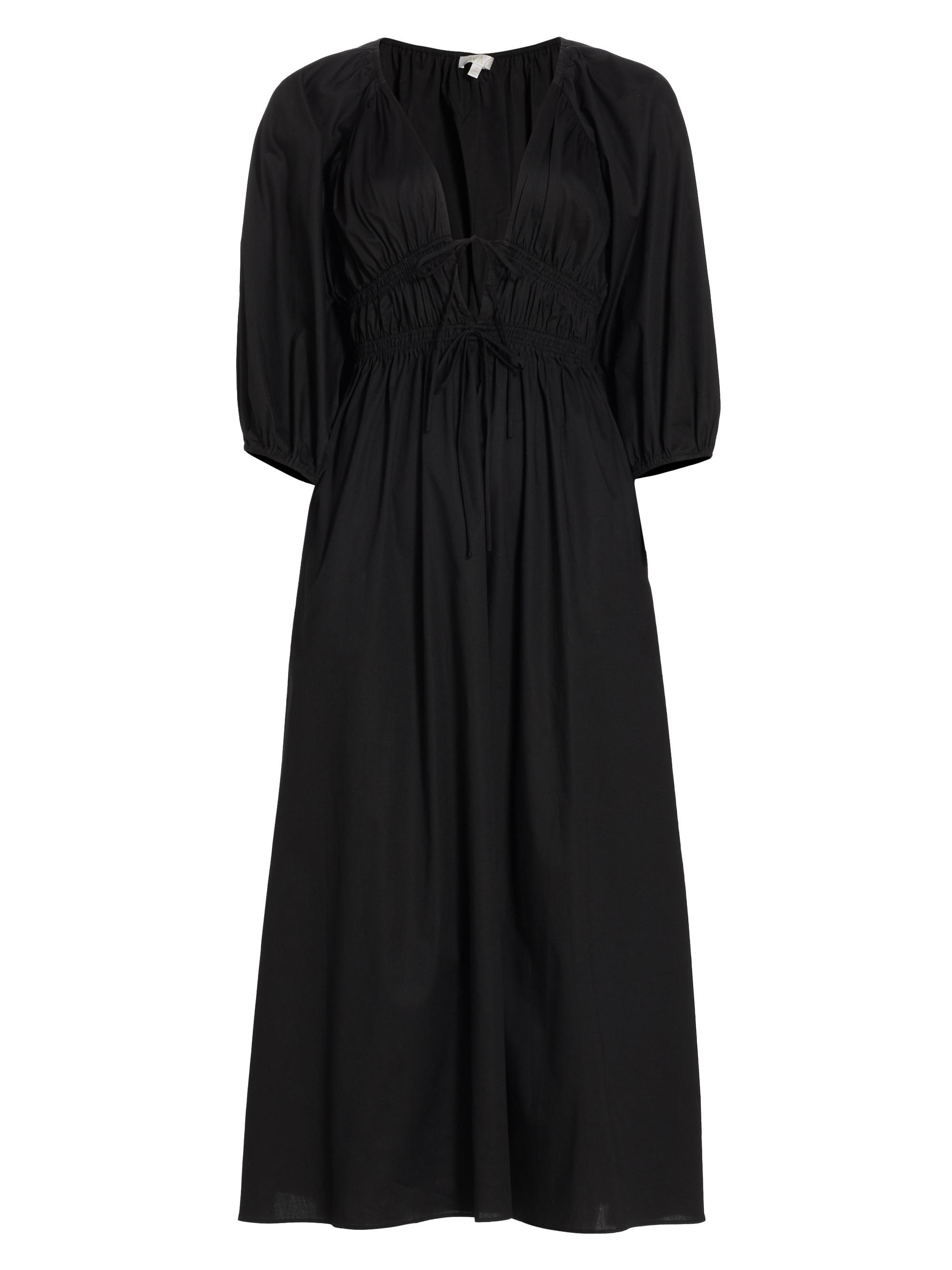 Wayf Women's Veronica Cotton Puff-Sleeve Dress - Black